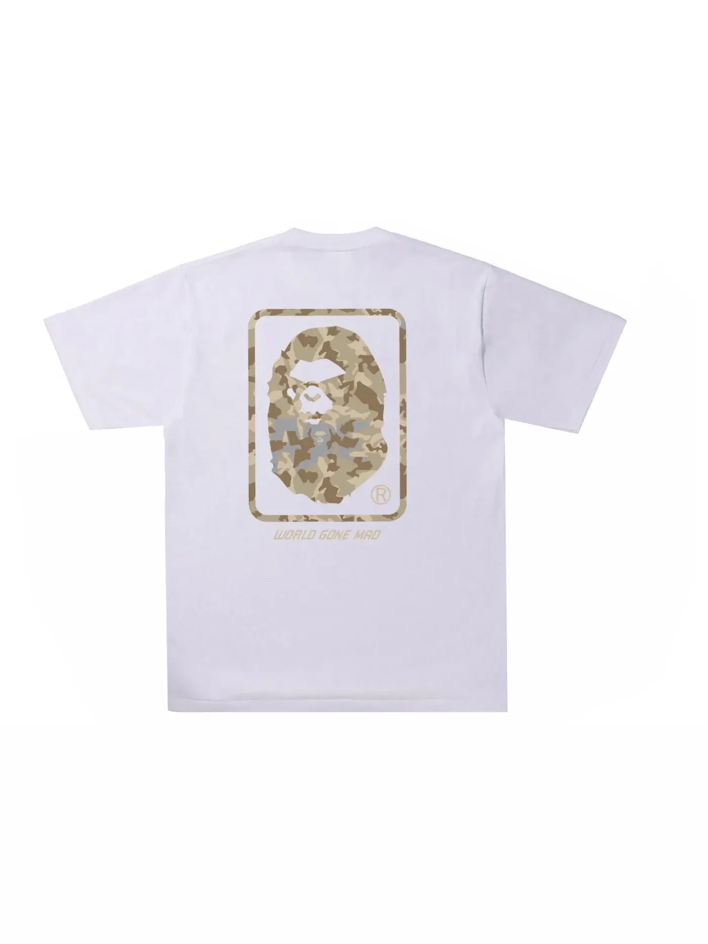 Мужская футболка с принтом Sand Camo Mad Face Tee BAPE — изображение 1 из 2, белый/бежевый