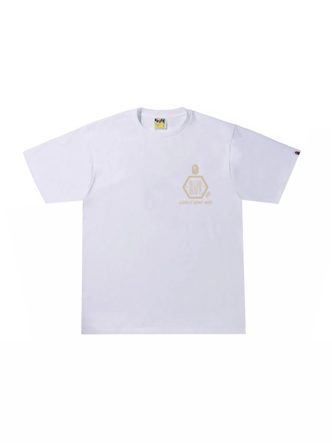 Мужская футболка с принтом Sand Camo Mad Face Tee BAPE — изображение 2 из 2, белый/бежевый