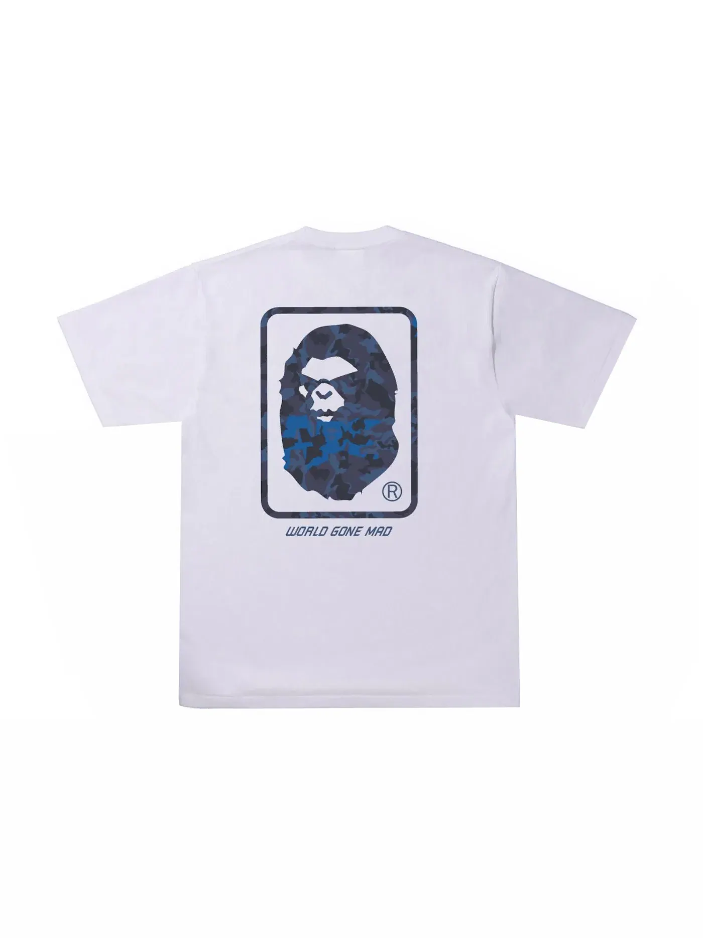 Мужская футболка с принтом BAPE Sand Camo Mad Face Tee BAPE — изображение 1 из 2, белый/темно-синий