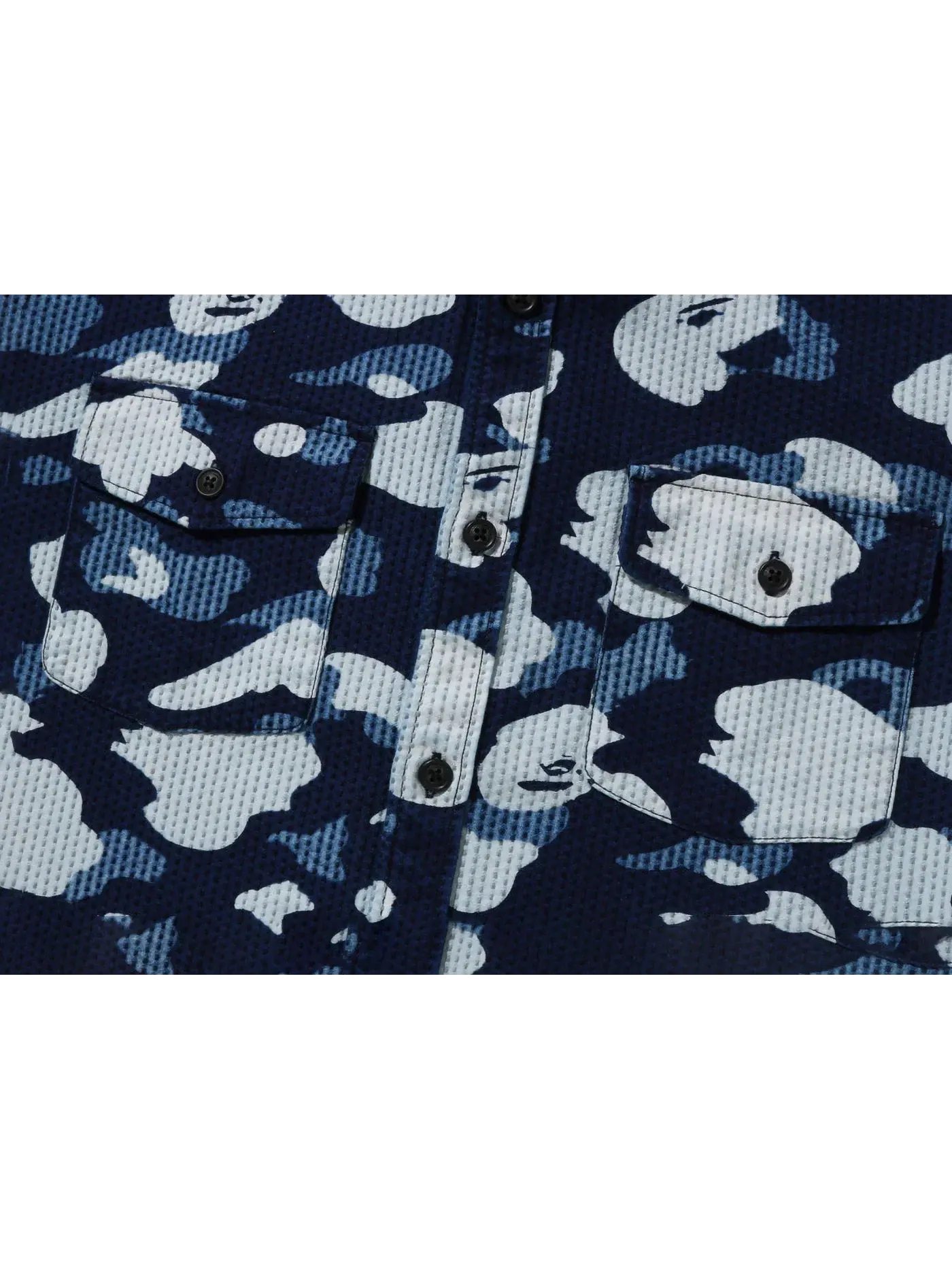 Мужская рубашка свободного кроя с принтом Sashiko Camo BAPE — изображение 2 из 2, синий