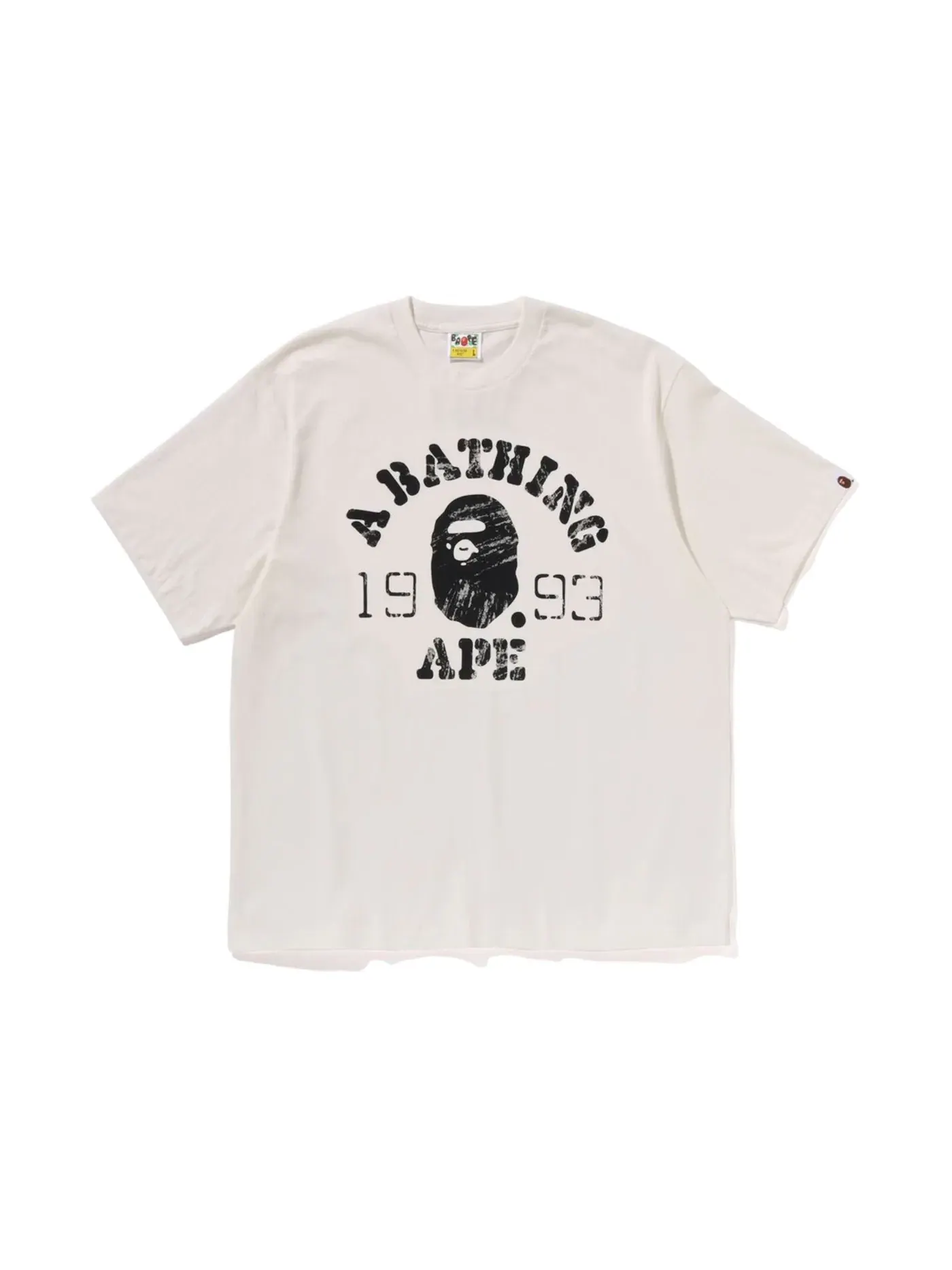 Мужская футболка свободного кроя с принтом BAPE Tee BAPE — изображение 1 из 1, белый/слоновая кость