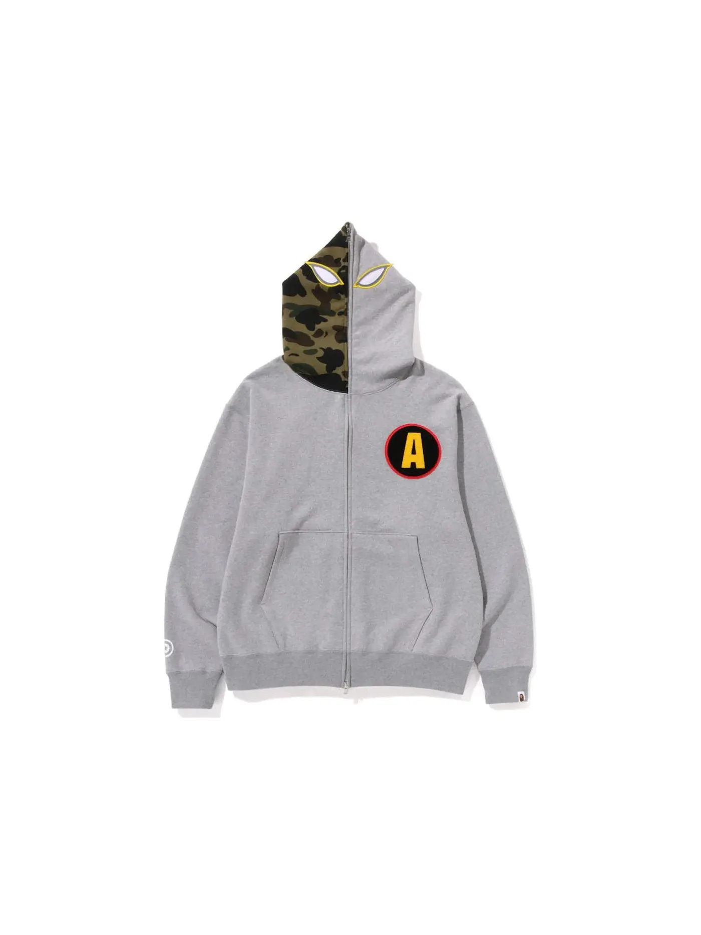 Мужская худи свободного кроя на молнии Shadow Relaxed Fit Full Zip Hoodie BAPE — изображение 1 из 2, серый