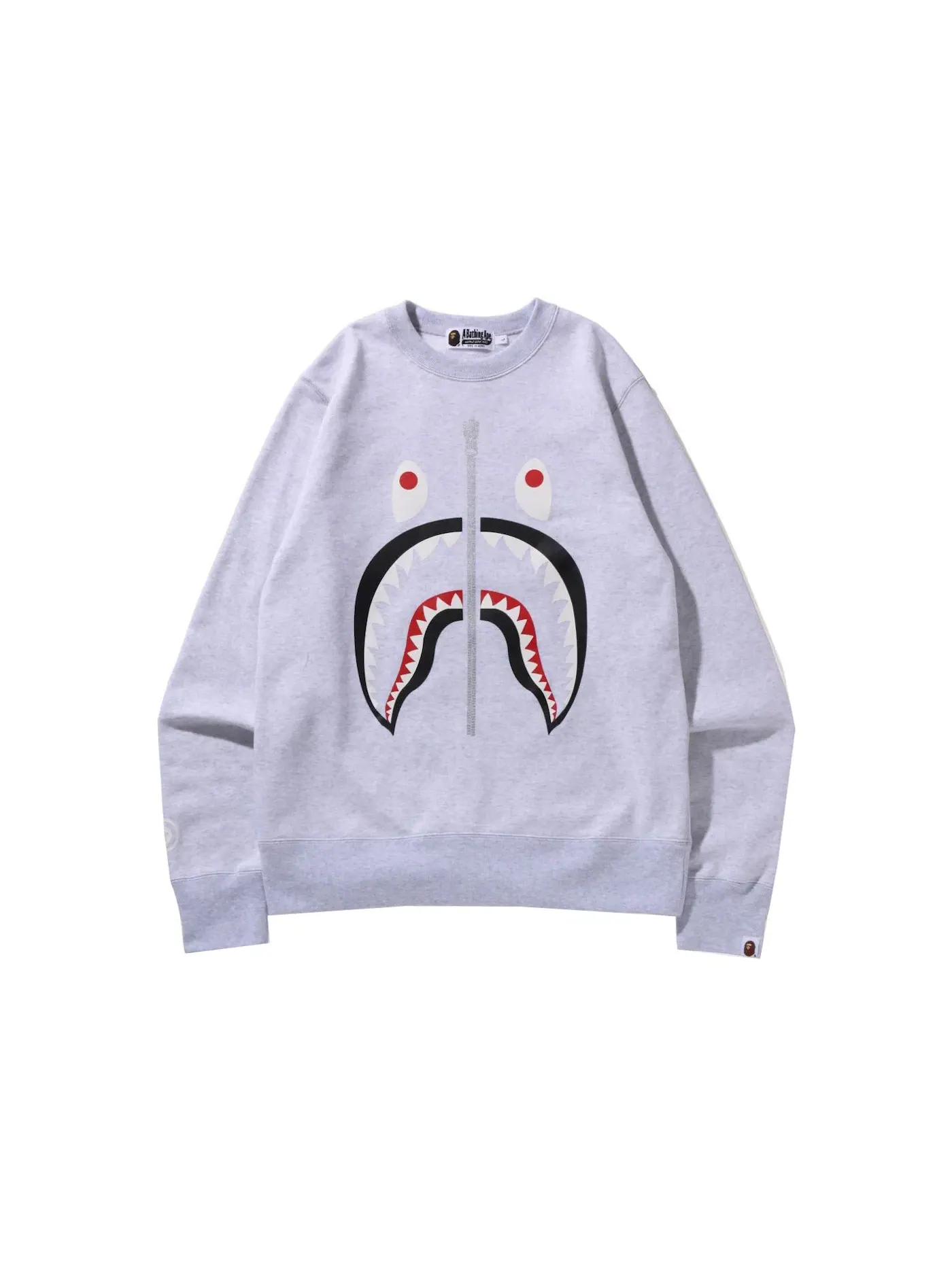 Мужской свитшот с принтом Shark Crewneck BAPE — изображение 1 из 2, серый