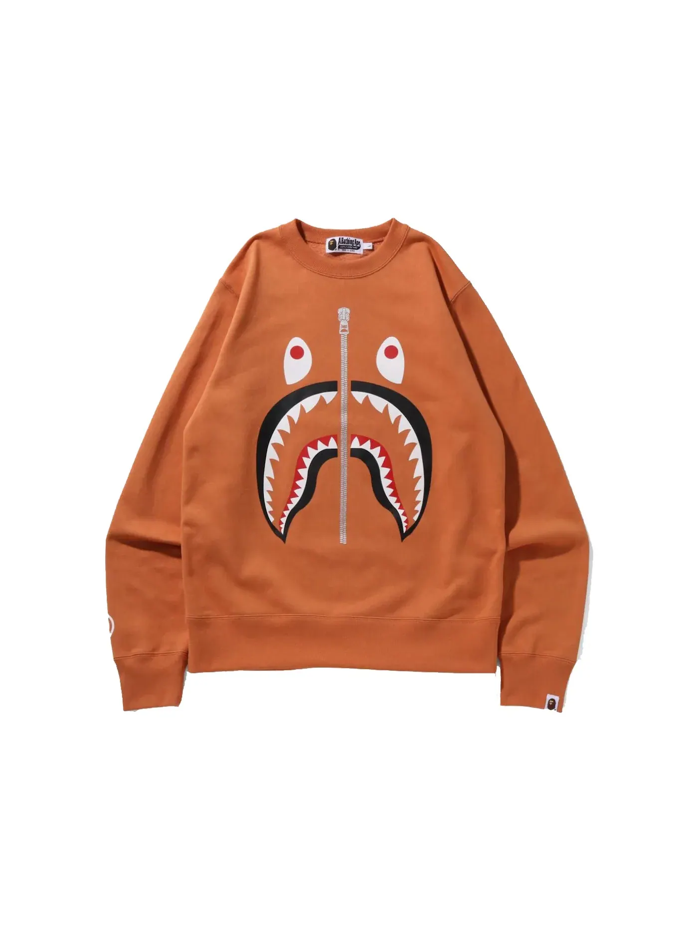 Мужской свитшот с принтом BAPE Crewneck (SS22) — изображение 1 из 2, оранжевый