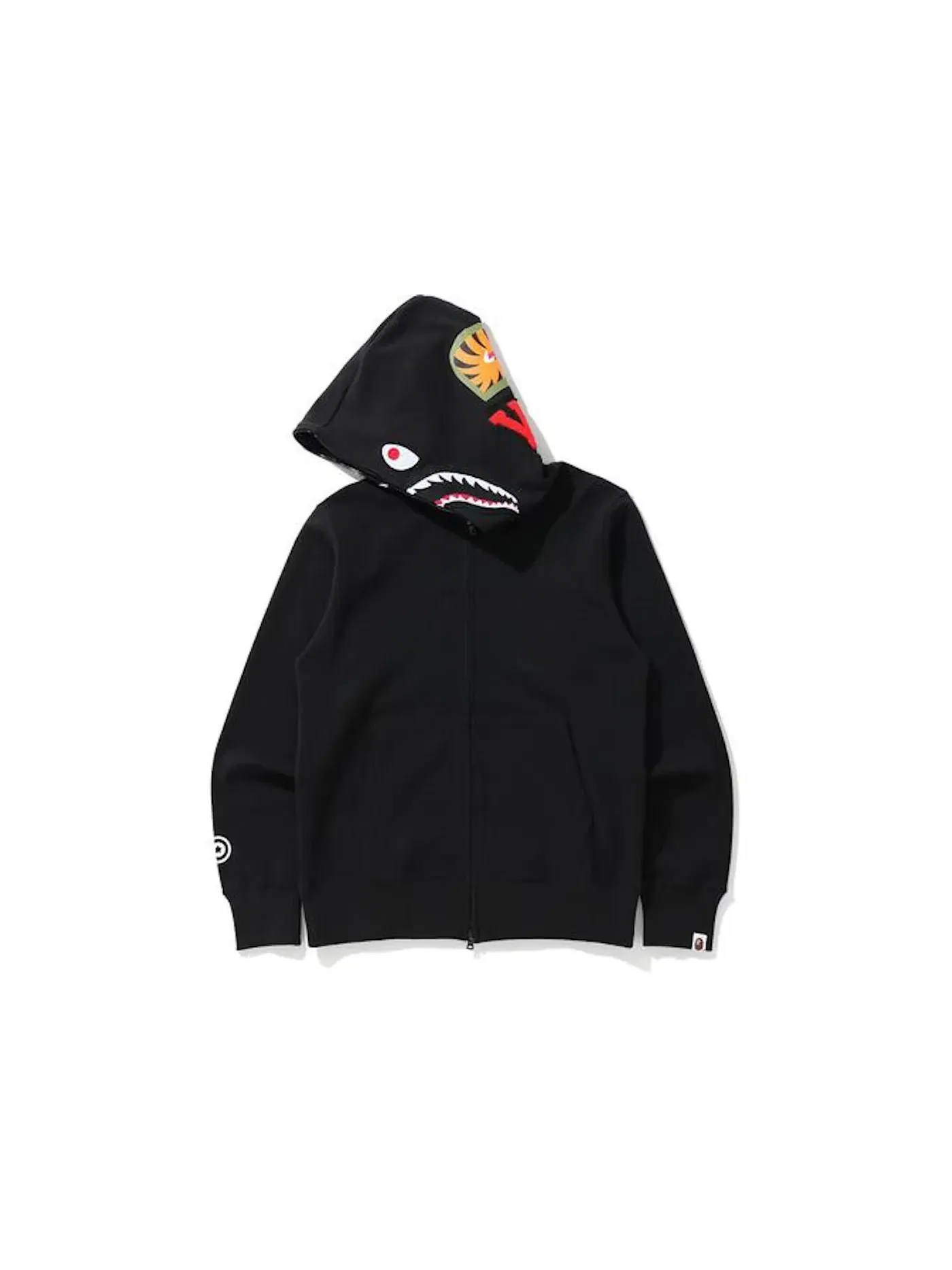 Мужская худи на молнии BAPE Shark Double Knit Full Zip Hoodie — изображение 2 из 3, черный