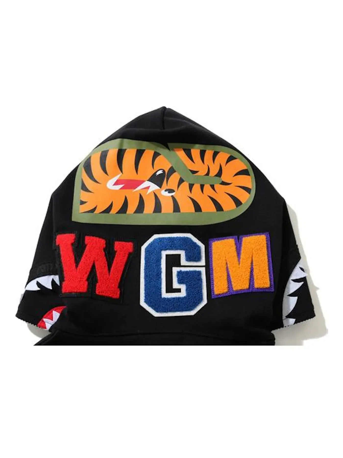 Мужская худи на молнии BAPE Shark Double Knit Full Zip Hoodie — изображение 3 из 3, черный