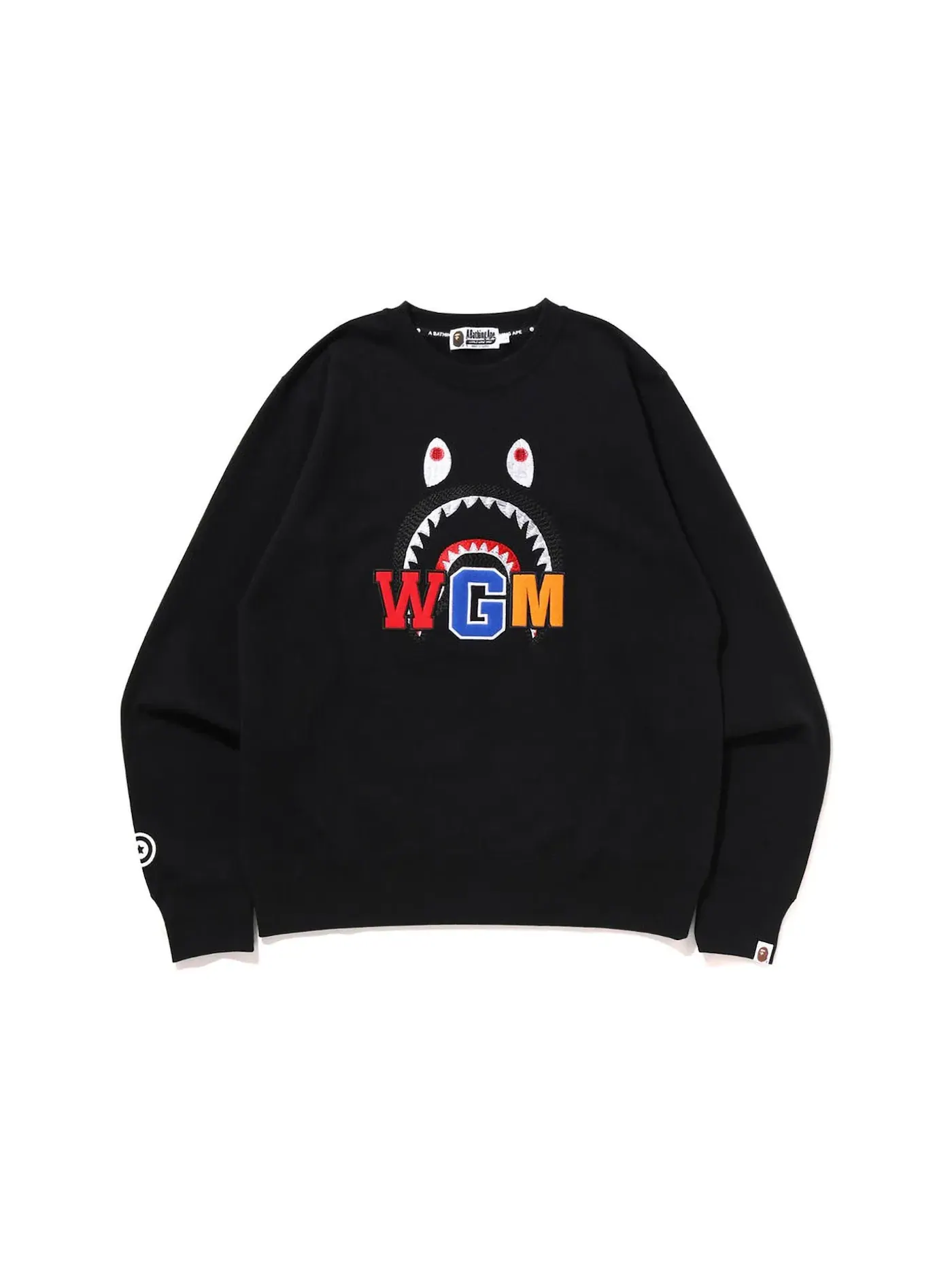 Мужской свитшот с принтом Shark BAPE — изображение 1 из 2, черный