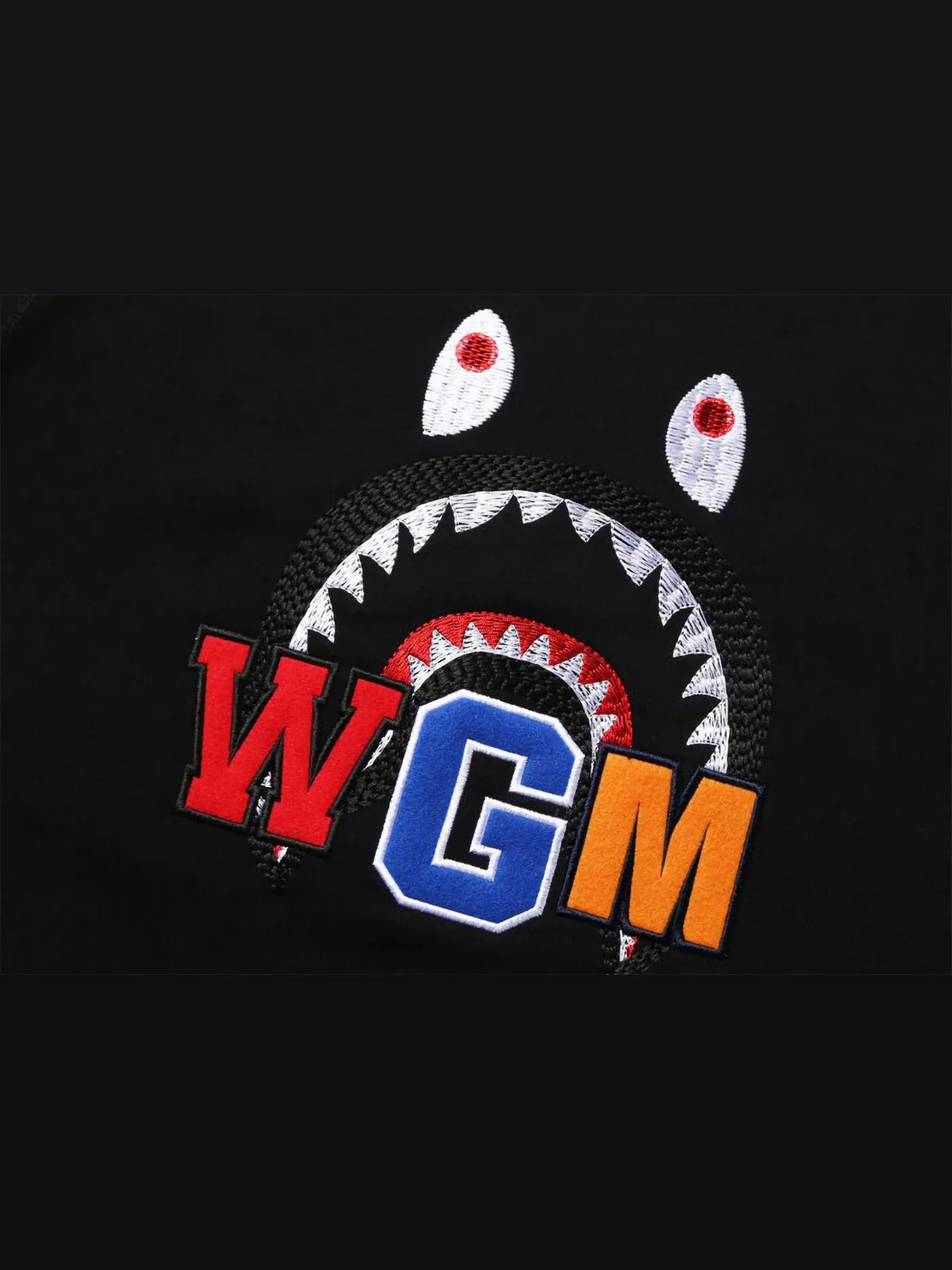 Мужской свитшот с принтом Shark BAPE — изображение 2 из 2, черный