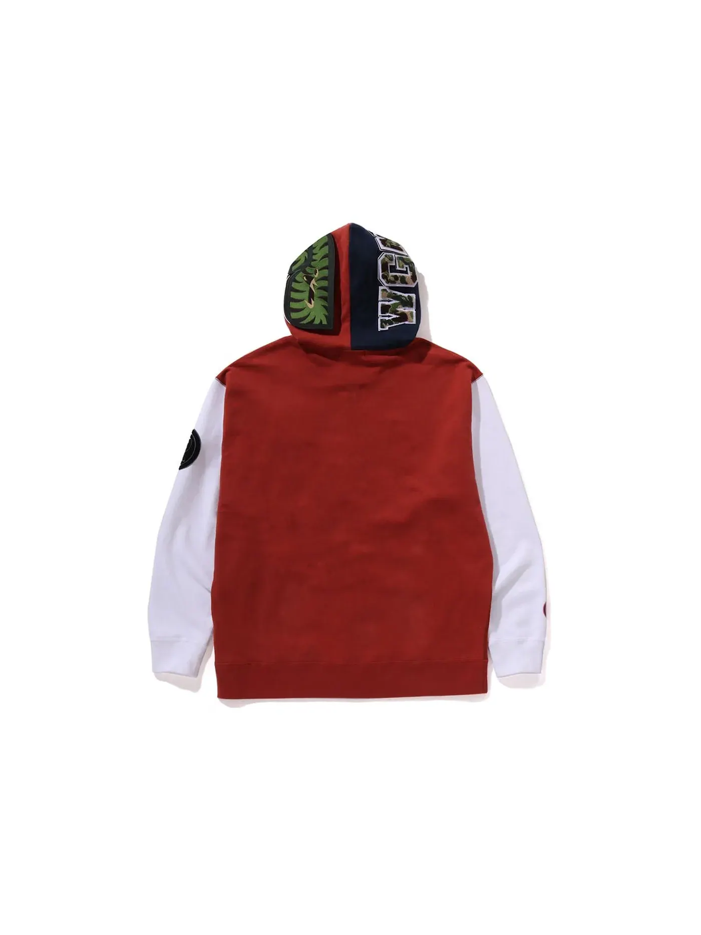 Мужская худи с полной застежкой-молнией BAPE Shark Full Zip France — изображение 2 из 2, бордовый