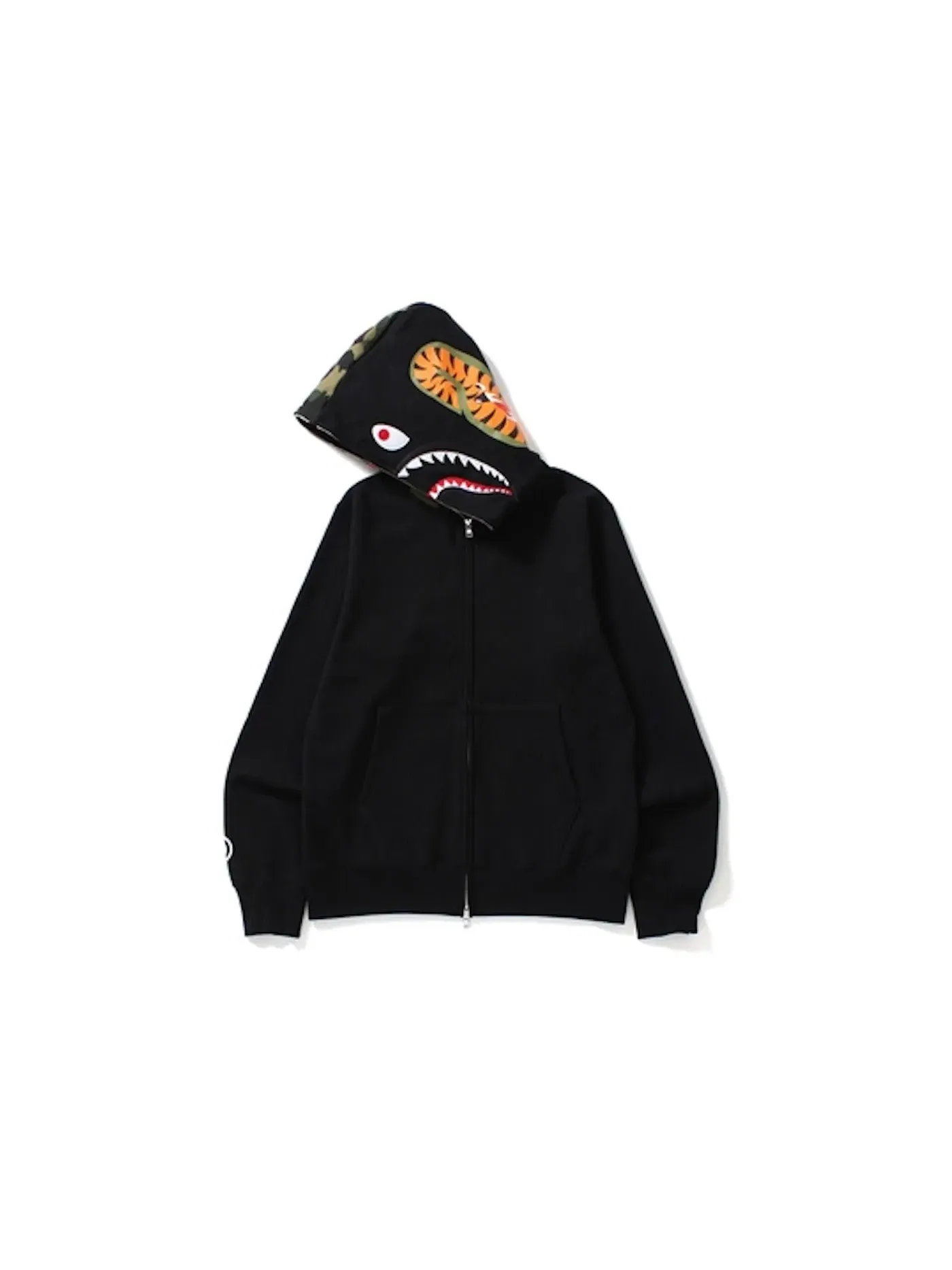 Мужская худи с камуфляжным принтом Shark BAPE — изображение 2 из 3, черный