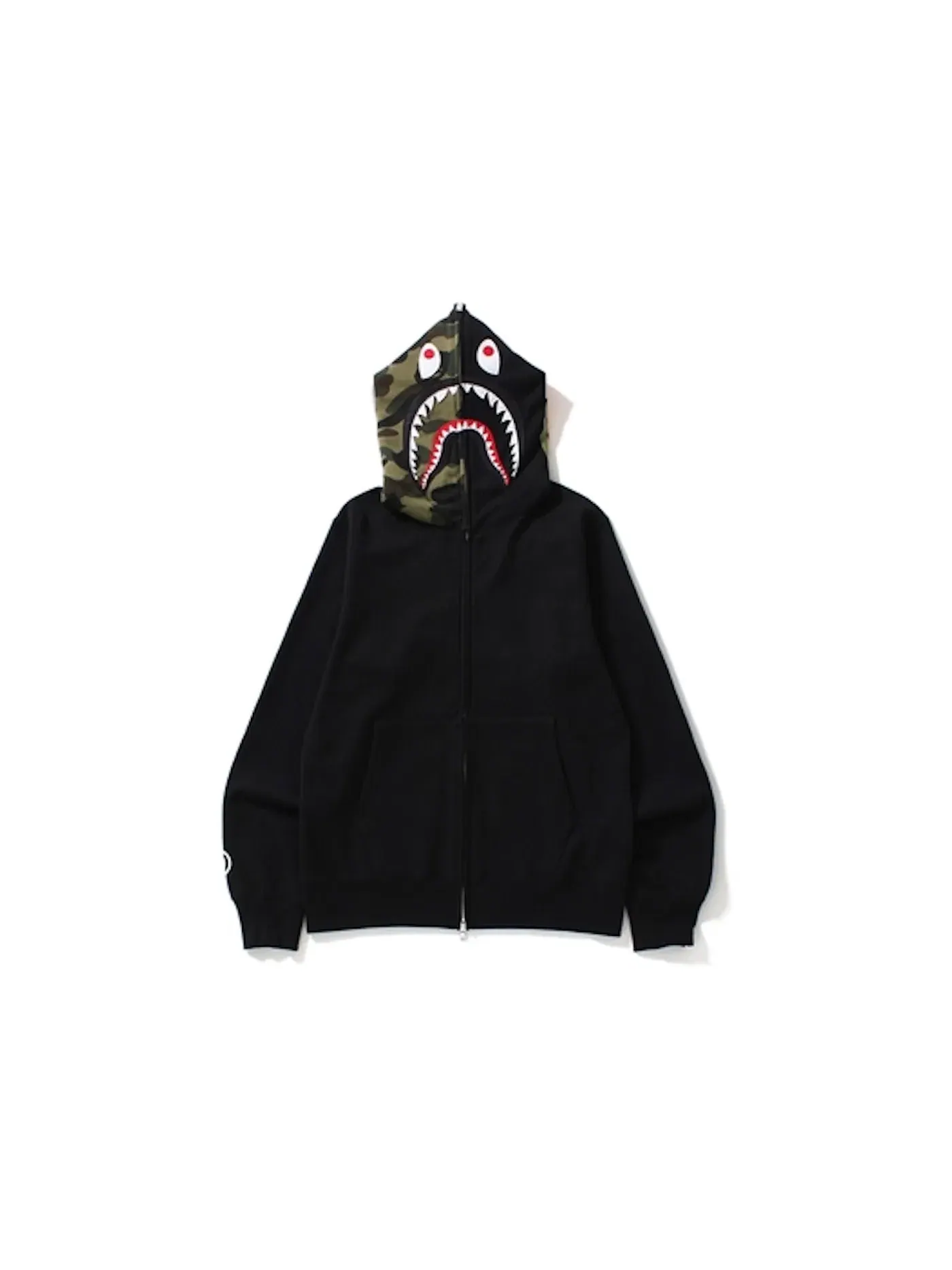 Мужская худи с камуфляжным принтом Shark BAPE — изображение 3 из 3, черный