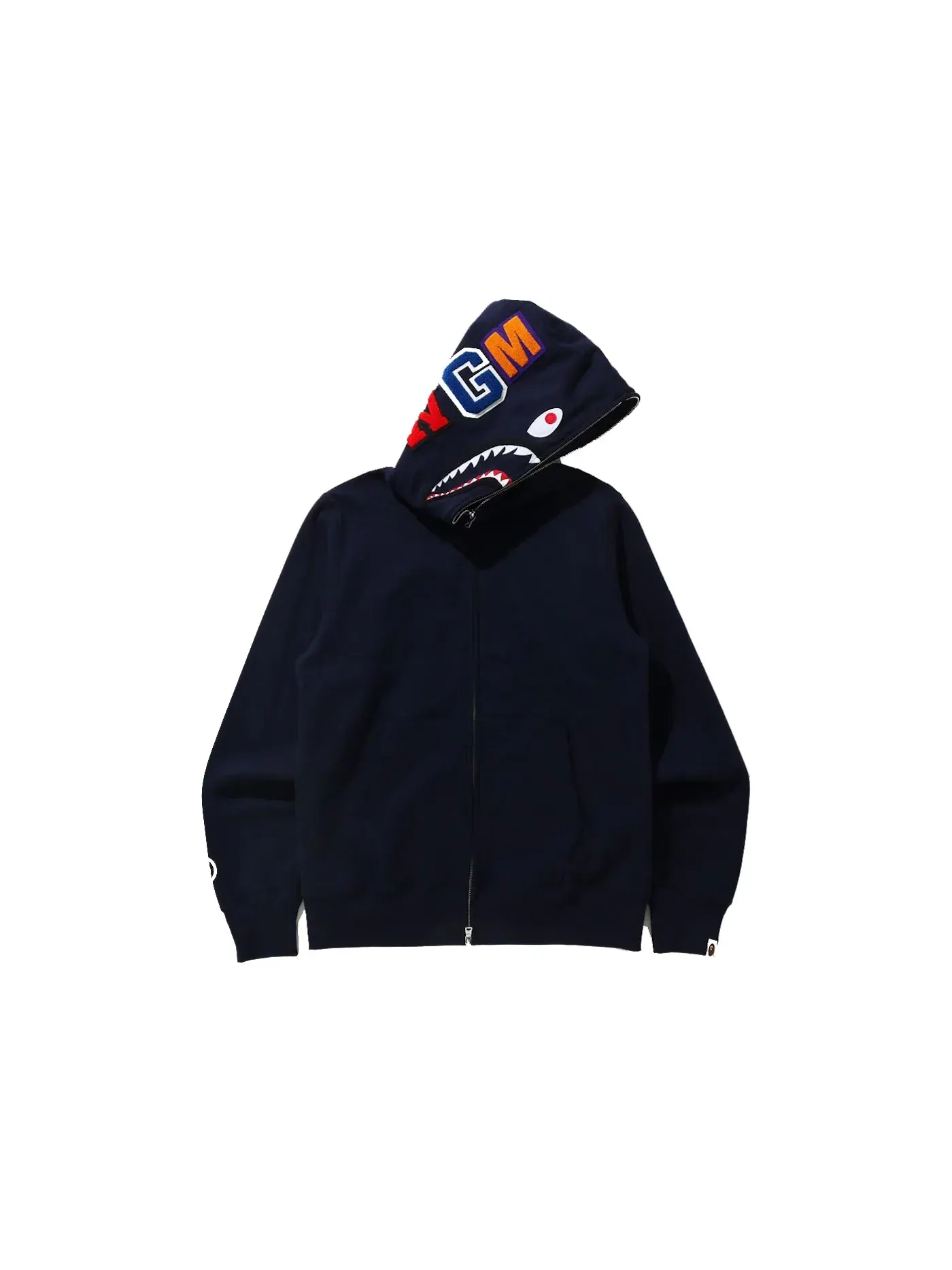 Мужская худи с принтом BAPE Shark Full Zip Hoodie (FW21) BAPE — изображение 1 из 2, темно-синий