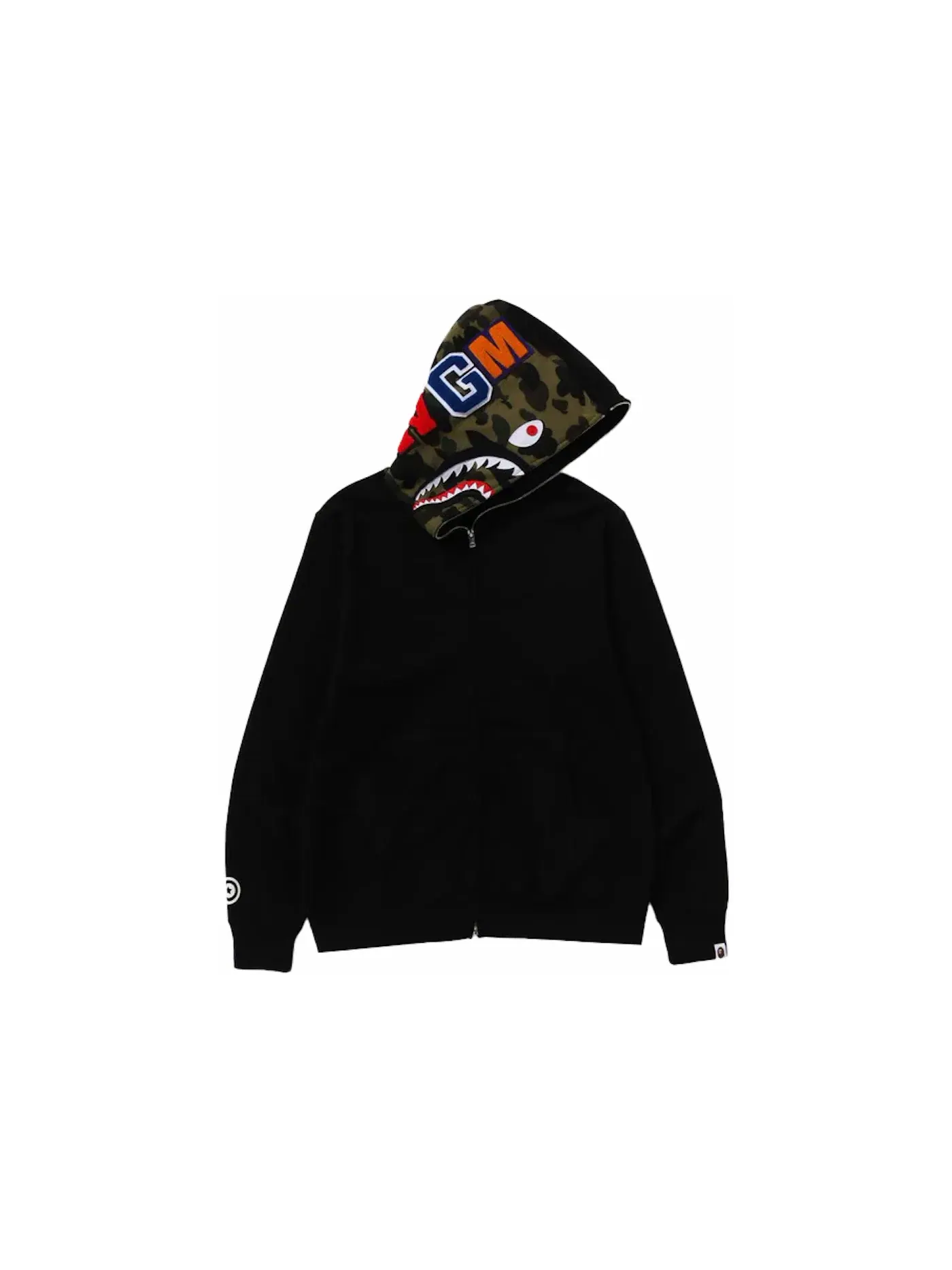 Мужская худи на молнии BAPE Shark Full-Zip Hoodie — изображение 2 из 3, черный