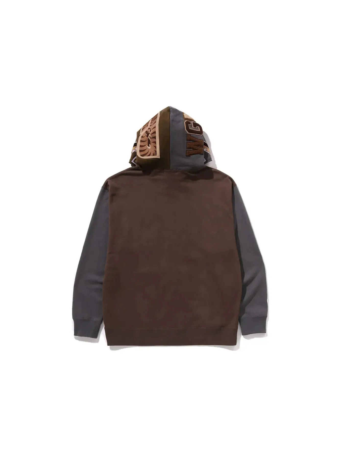 Мужской худи с принтом BAPE Shark Full Zip II Hoodie BAPE — изображение 2 из 2, бежевый