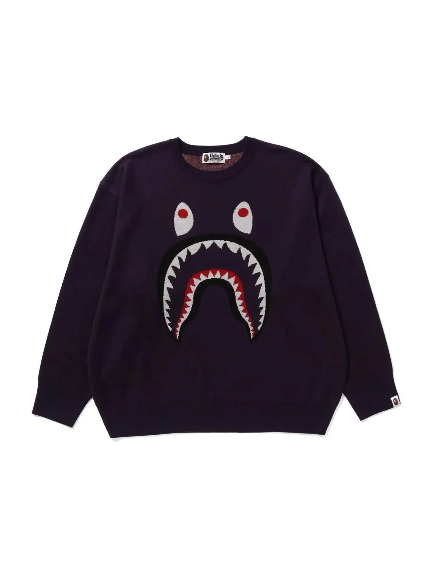 Мужской свитер с принтом акулы BAPE — изображение 1 из 1, коричневый