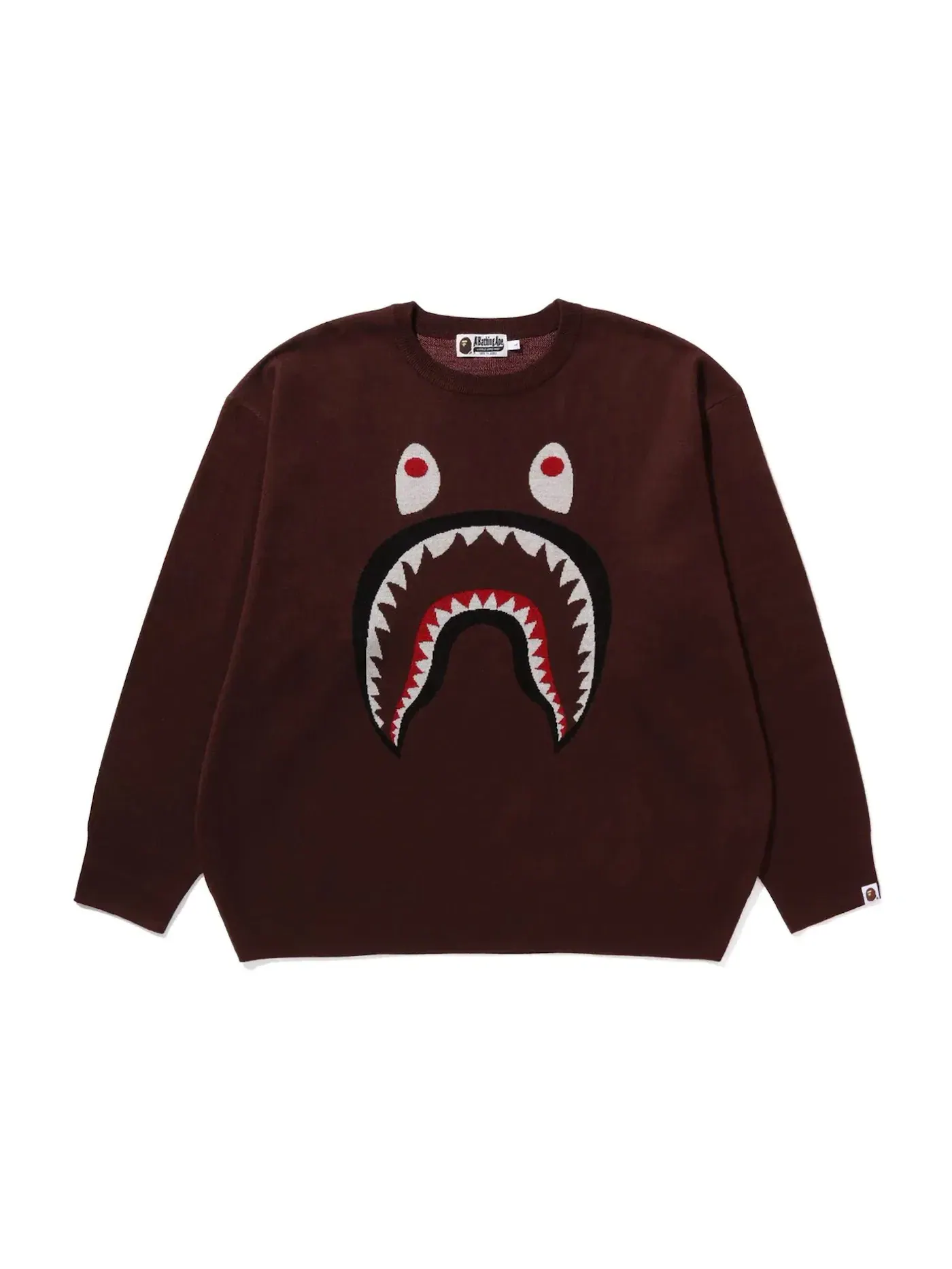 Мужской свитшот с принтом Shark Jacquard BAPE — изображение 1 из 1, фиолетовый