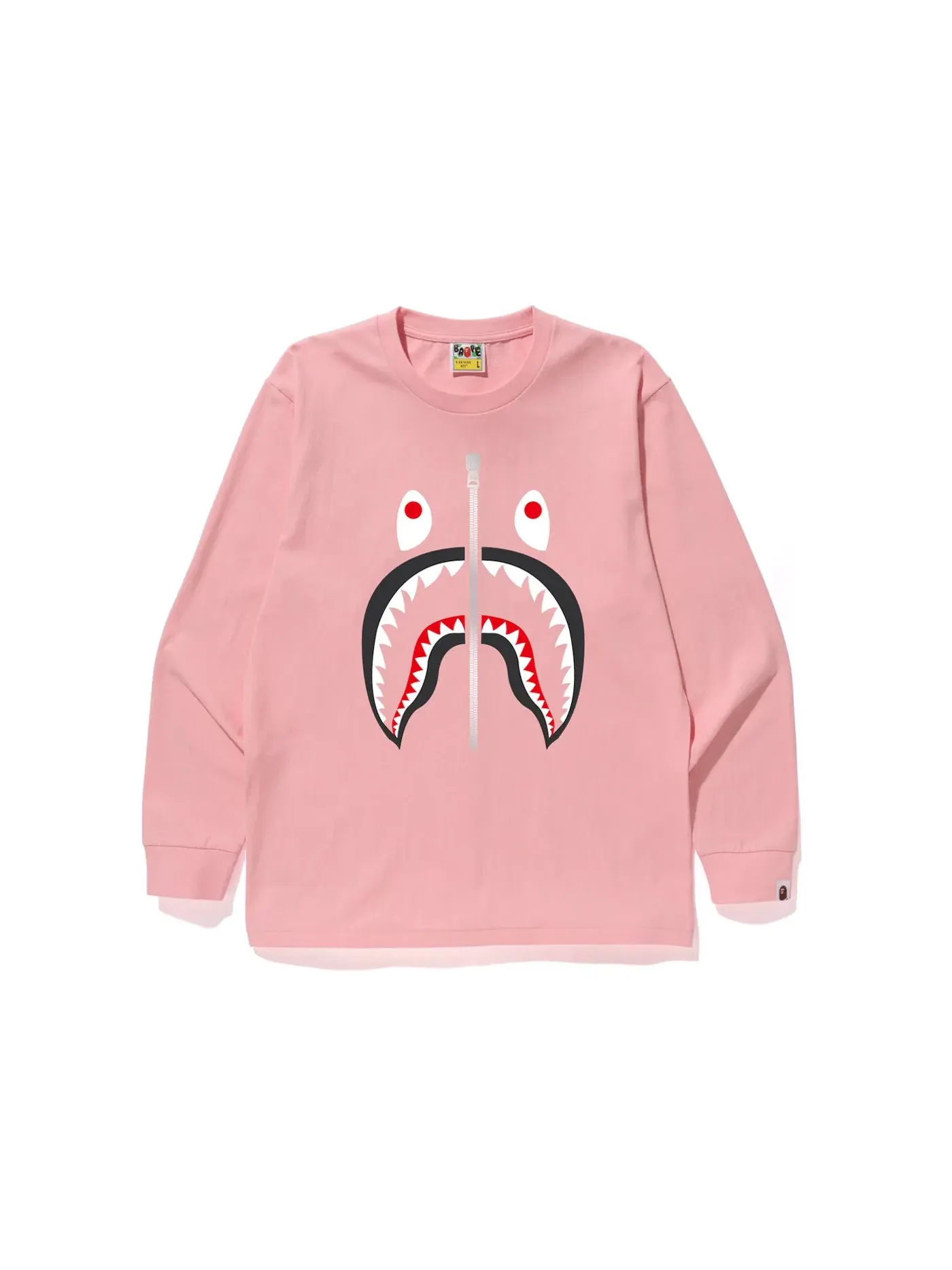 Мужская футболка с длинным рукавом BAPE Tee — изображение 1 из 1, розовый