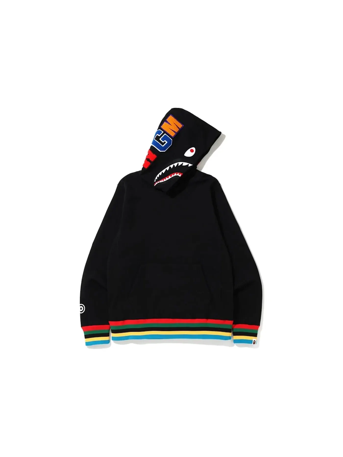 Мужской пуловер-худи с принтом Shark Line Rib BAPE — изображение 1 из 1, черный