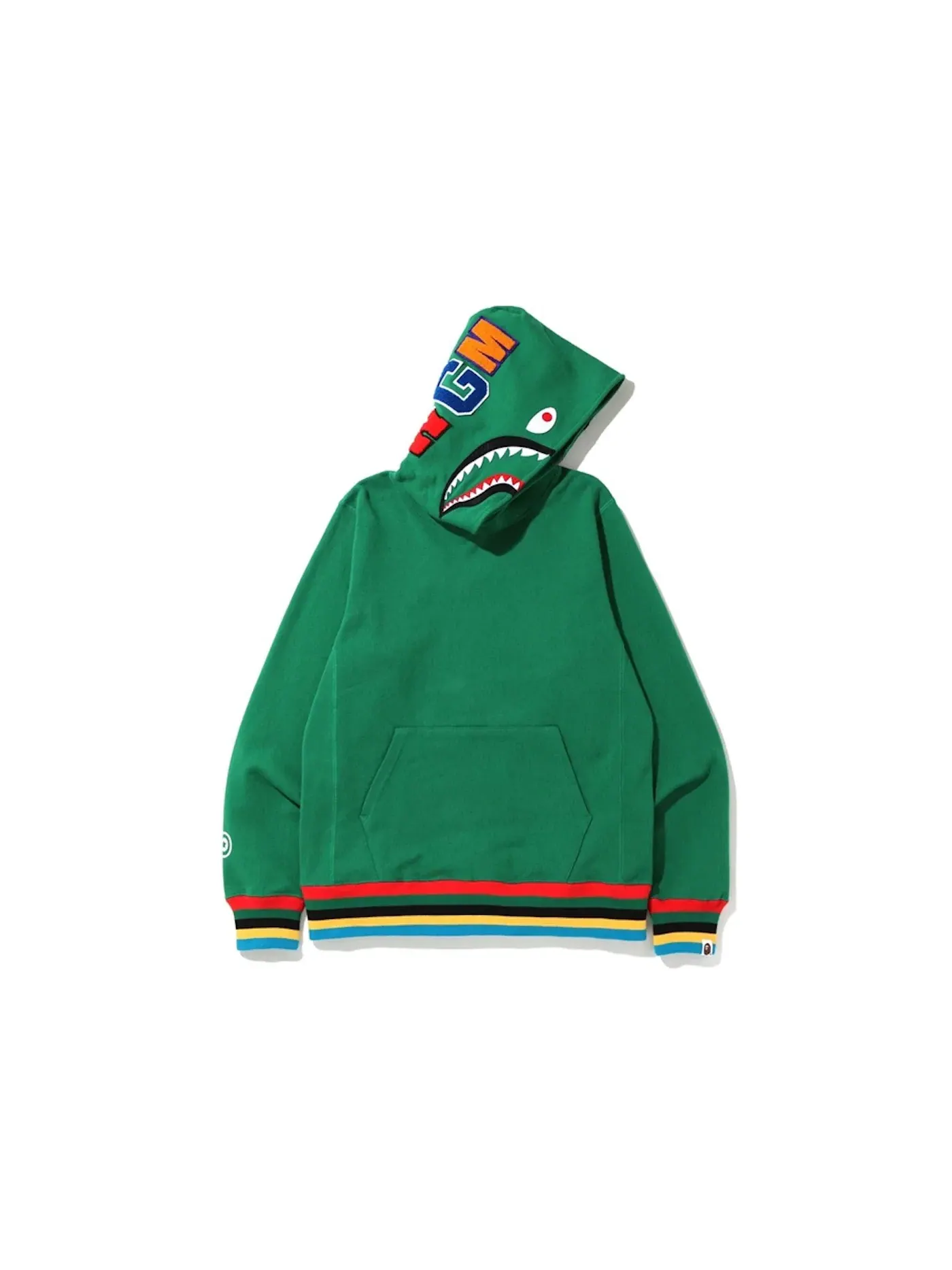 Мужской пуловер с капюшоном с принтом BAPE Hoodie — изображение 1 из 1, зеленый