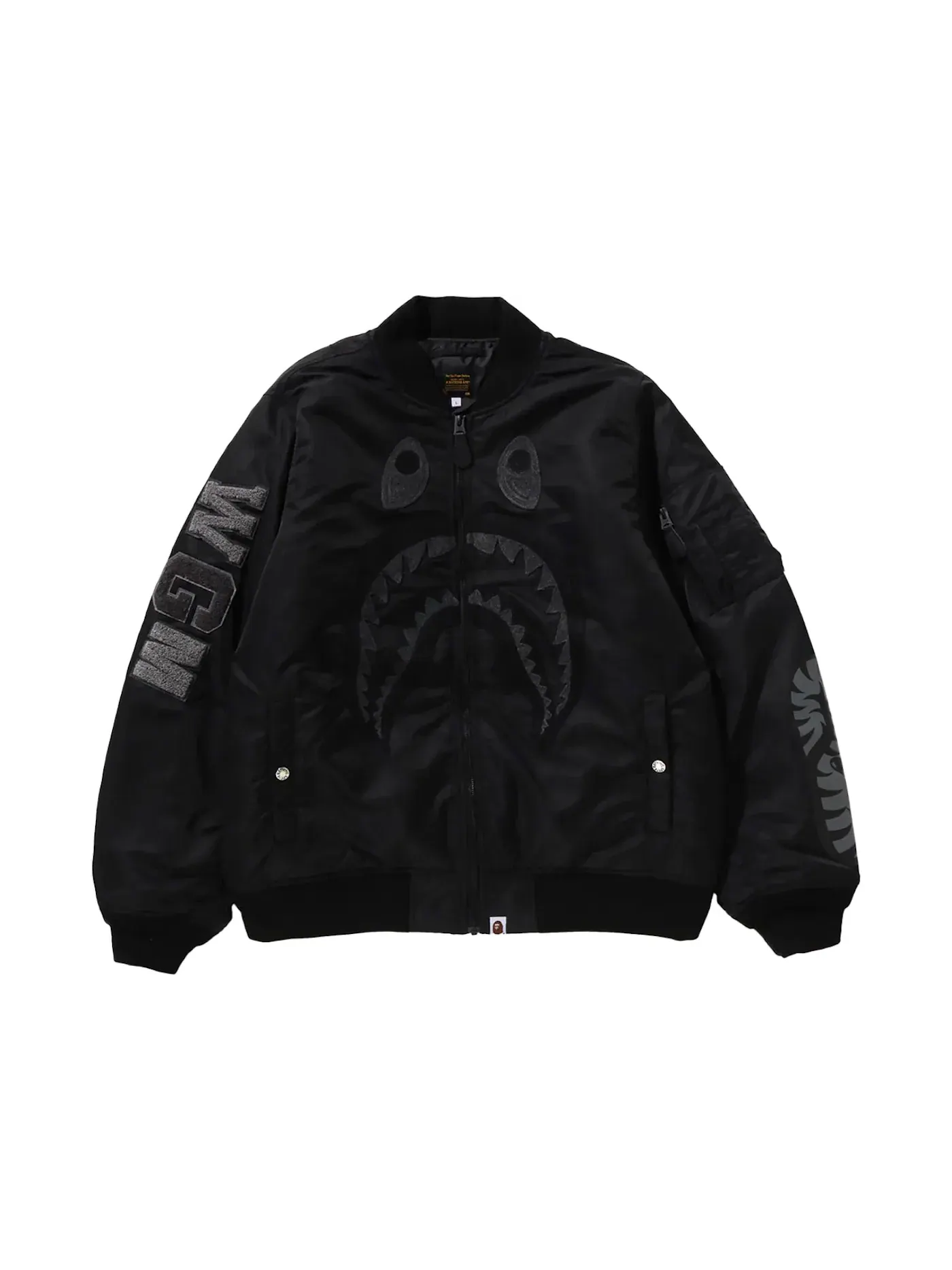 Мужская куртка MA-1 с принтом BAPE Shark Jacket (FW24) BAPE — изображение 1 из 2, черный