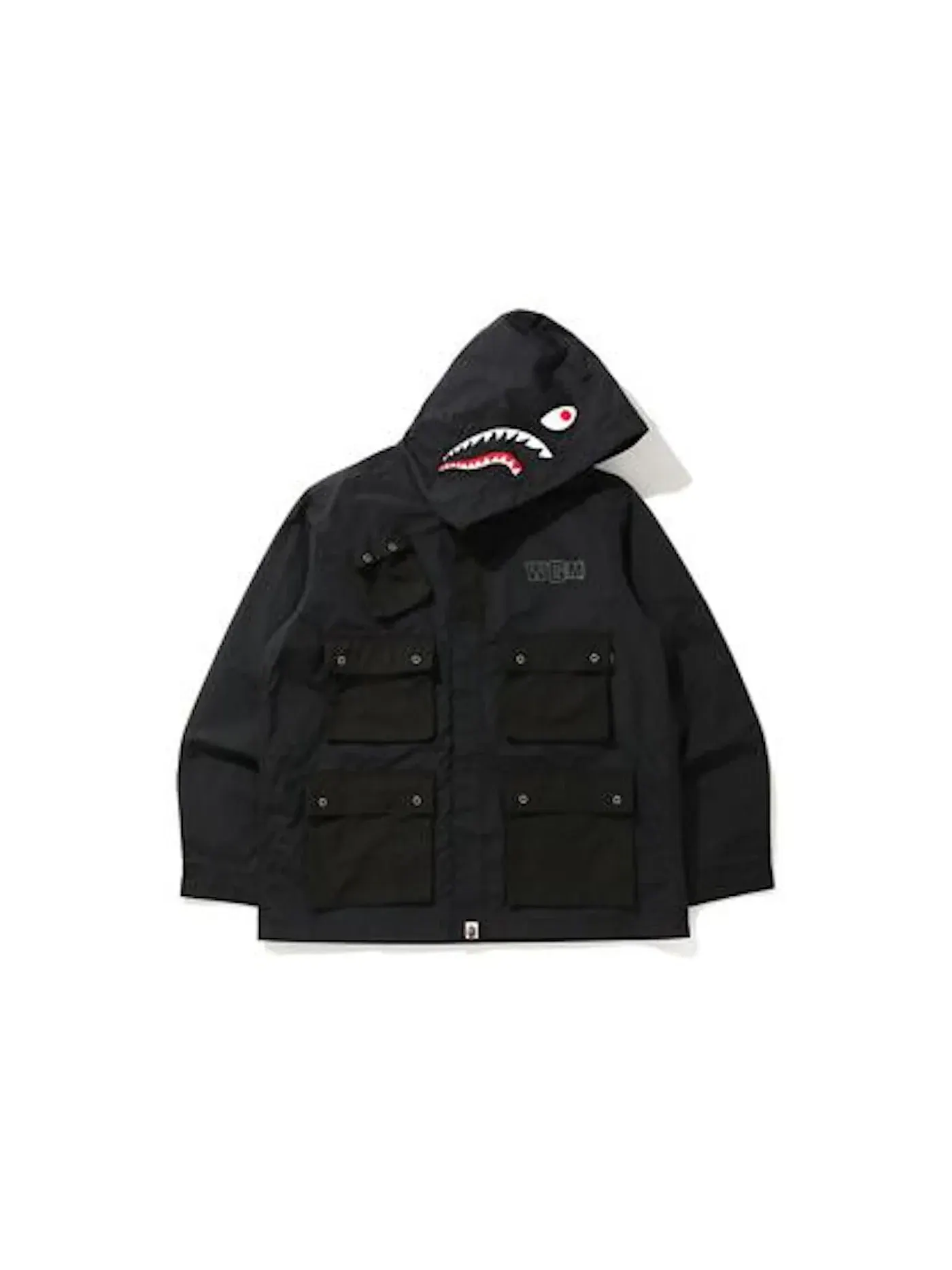 Мужская куртка с принтом Shark Multi Pocket Wide BAPE — изображение 1 из 2, черный