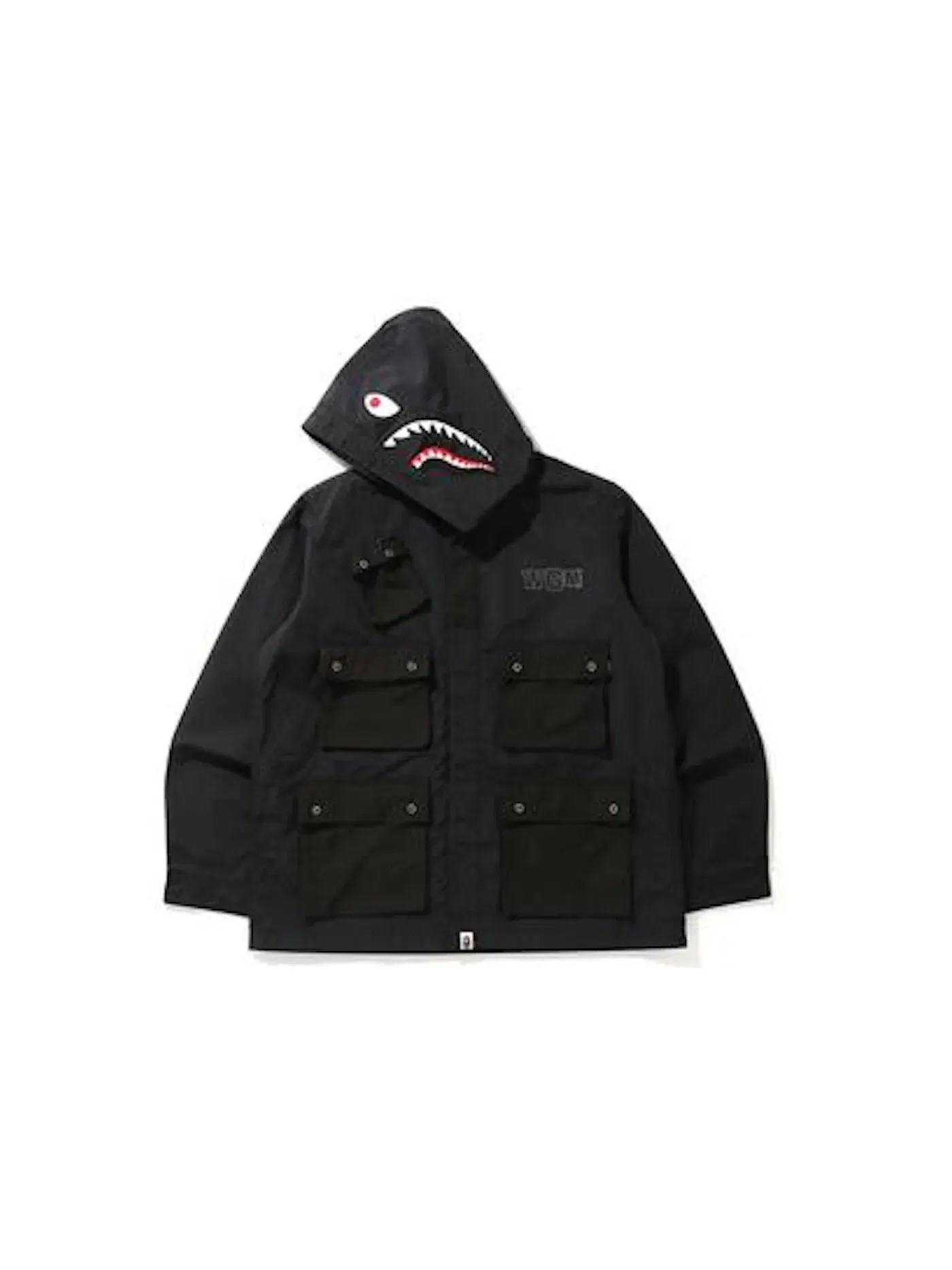 Мужская куртка с принтом Shark Multi Pocket Wide BAPE — изображение 2 из 2, черный