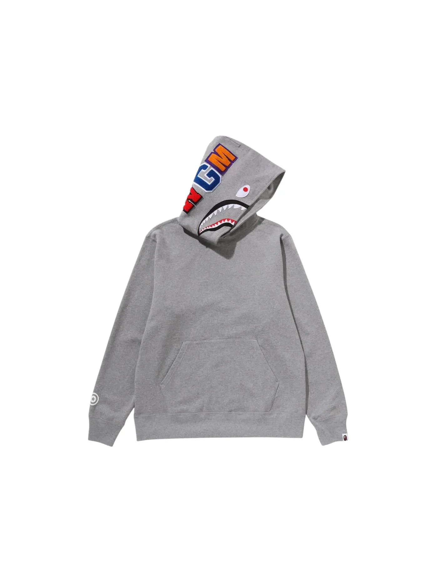 Мужской худи с капюшоном с принтом BAPE Shark Pullover Hoodie (FW25) BAPE — изображение 1 из 3, серый
