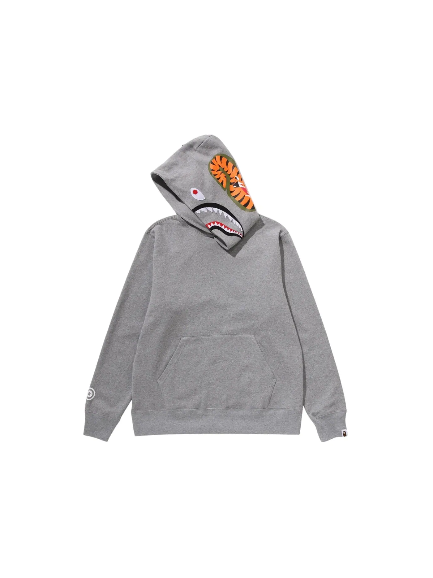 Мужской худи с капюшоном с принтом BAPE Shark Pullover Hoodie (FW25) BAPE — изображение 2 из 3, серый