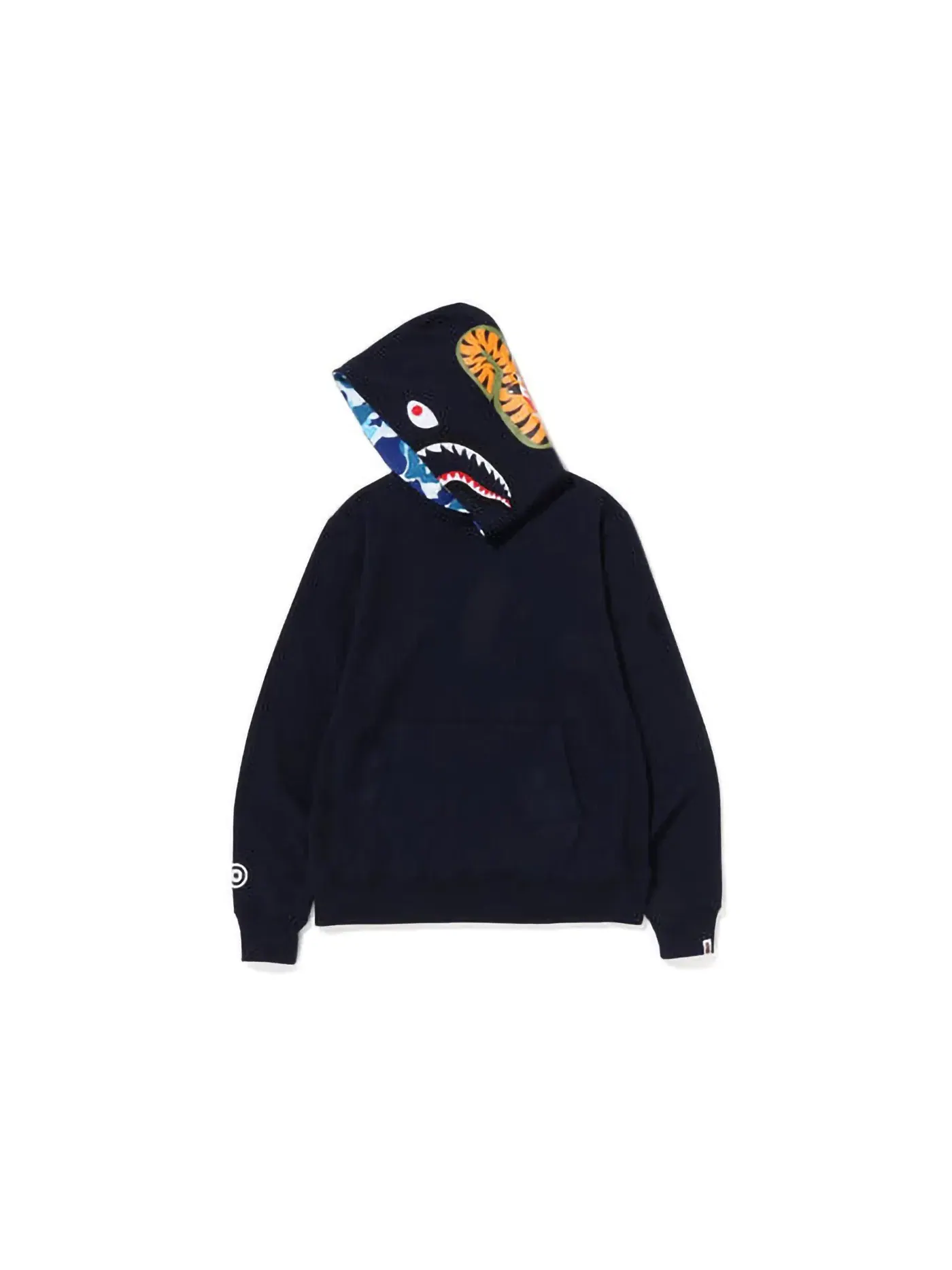 Мужская худи с принтом Shark Pullover Inside Camo BAPE — изображение 2 из 3, темно-синий