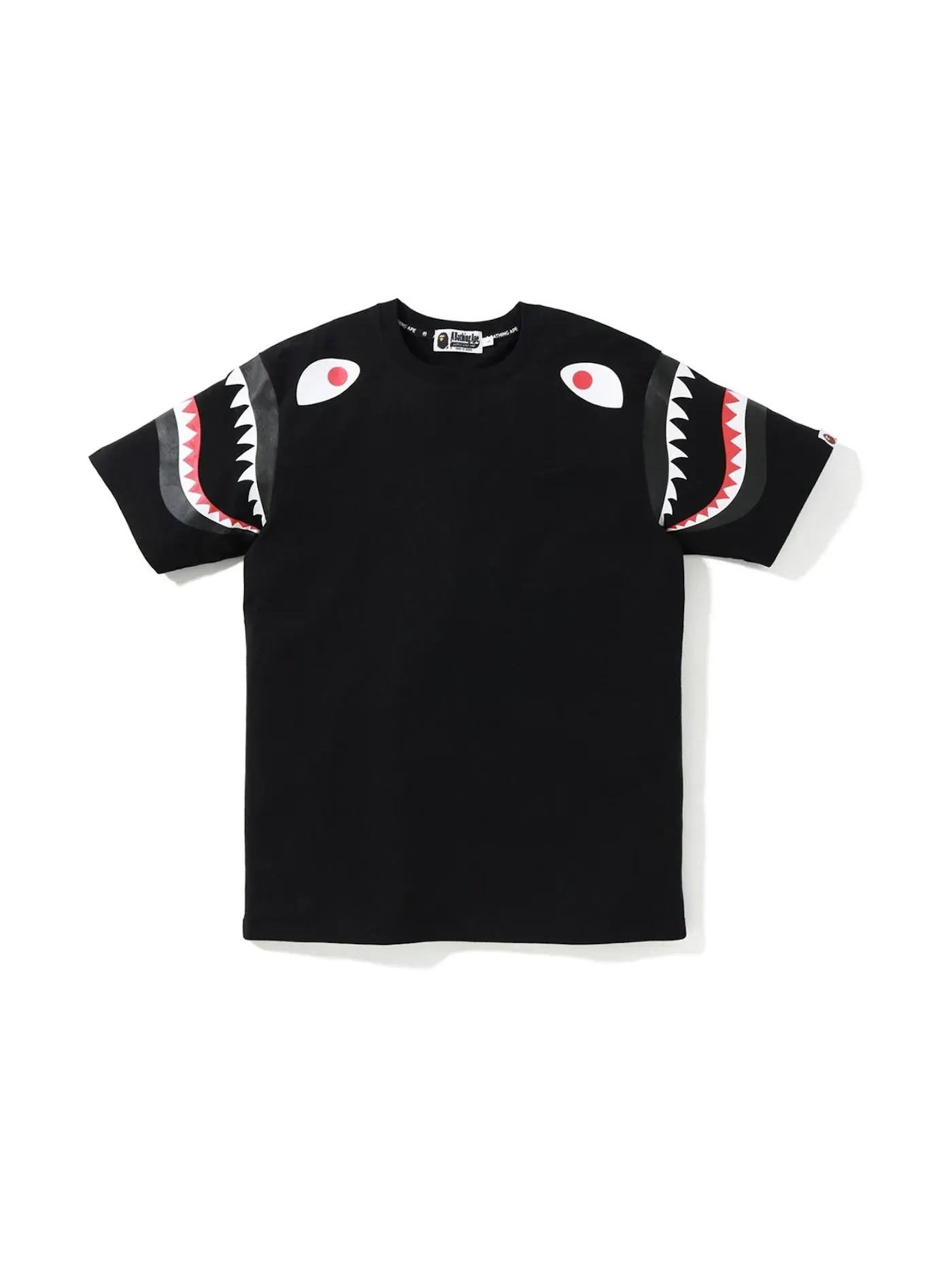 Мужская футболка с длинным рукавом BAPE Shark Shoulder Tee (FW19) — изображение 1 из 2, черный