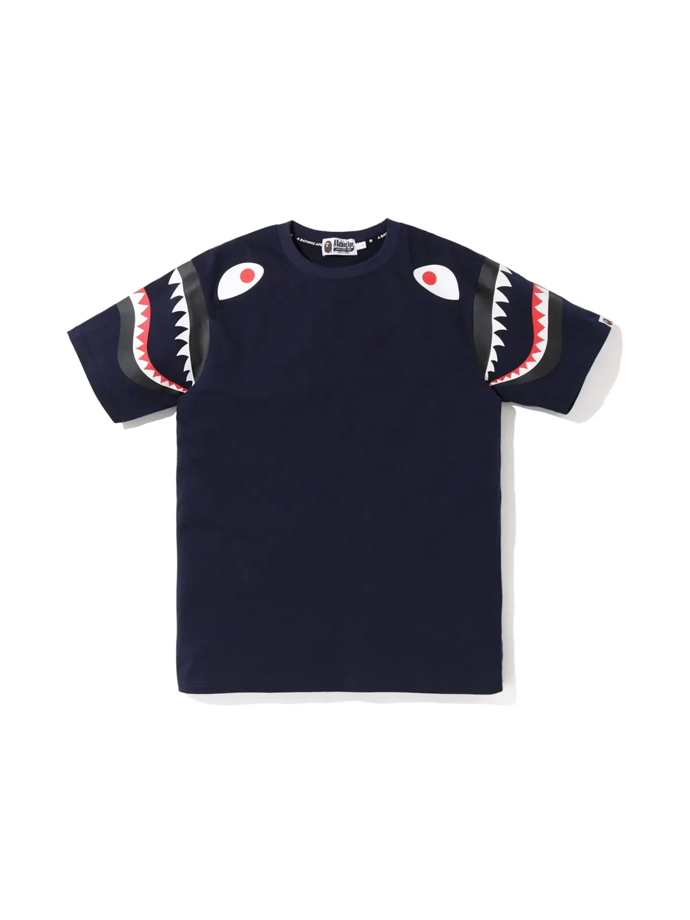 Мужская футболка с принтом BAPE Shark Shoulder Tee BAPE — изображение 1 из 2, темно-синий