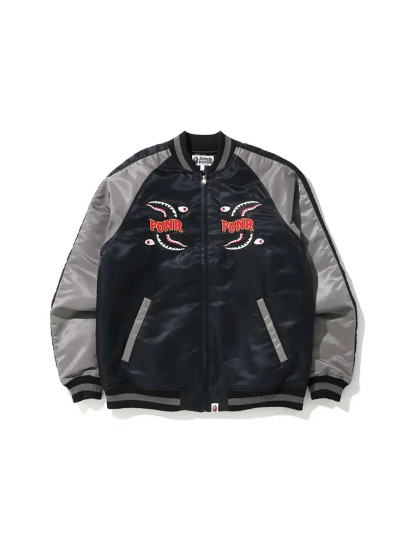 Мужская куртка с принтом BAPE Shark Souvenir Jacket — изображение 1 из 3, черный