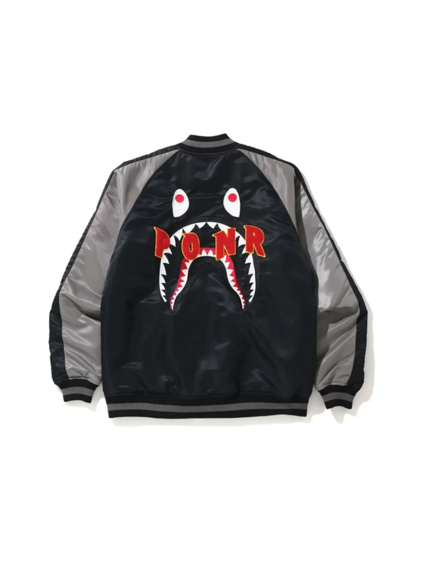 Мужская куртка с принтом BAPE Shark Souvenir Jacket — изображение 2 из 3, черный