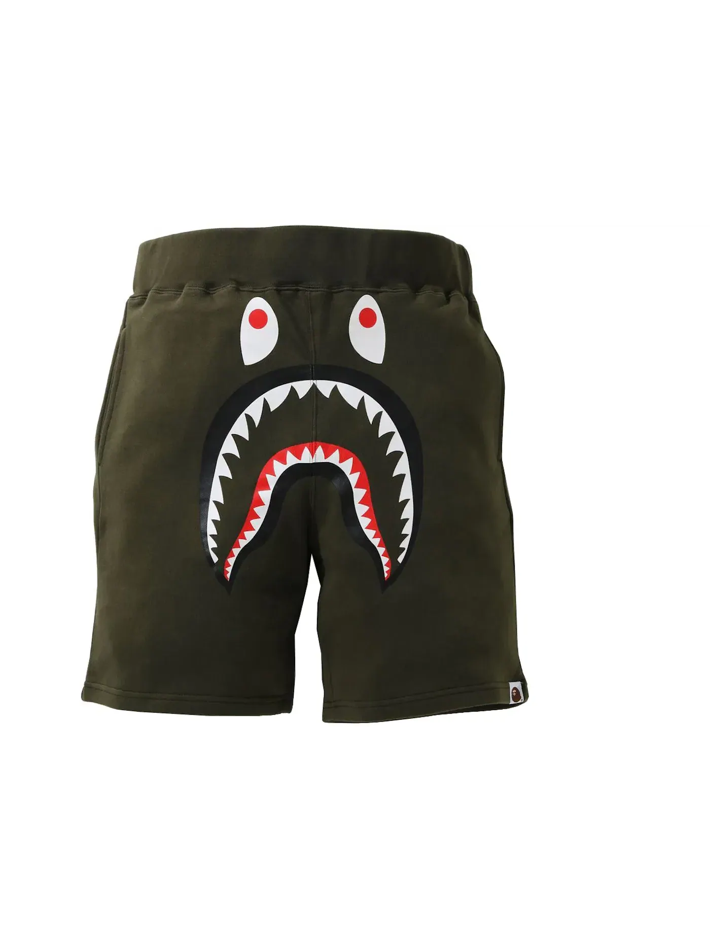 Мужские шорты с принтом Shark BAPE, Olivedrab — изображение 1 из 1