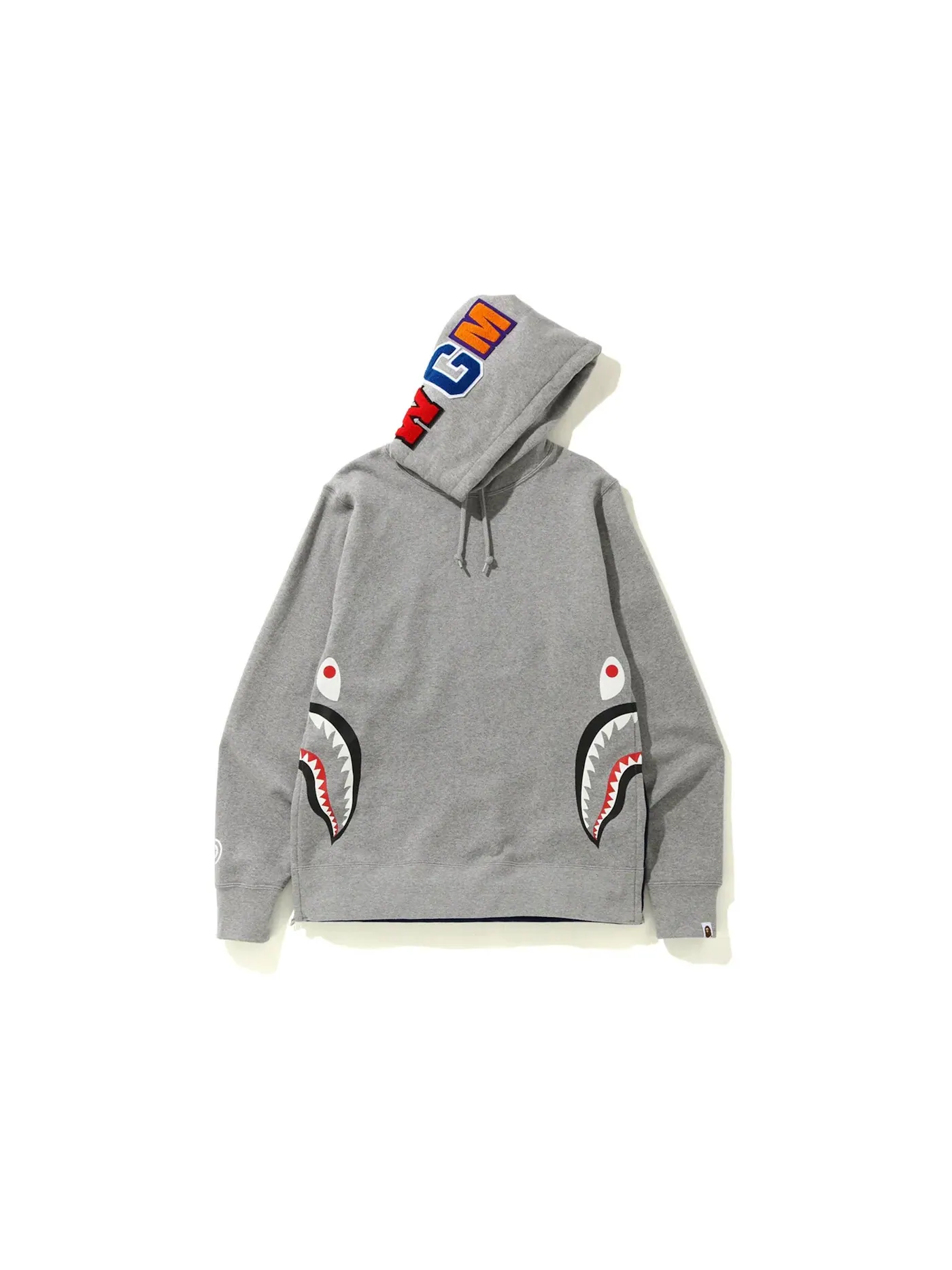 Мужской пуловер с принтом BAPE Hoodie — изображение 1 из 3, серый/синий