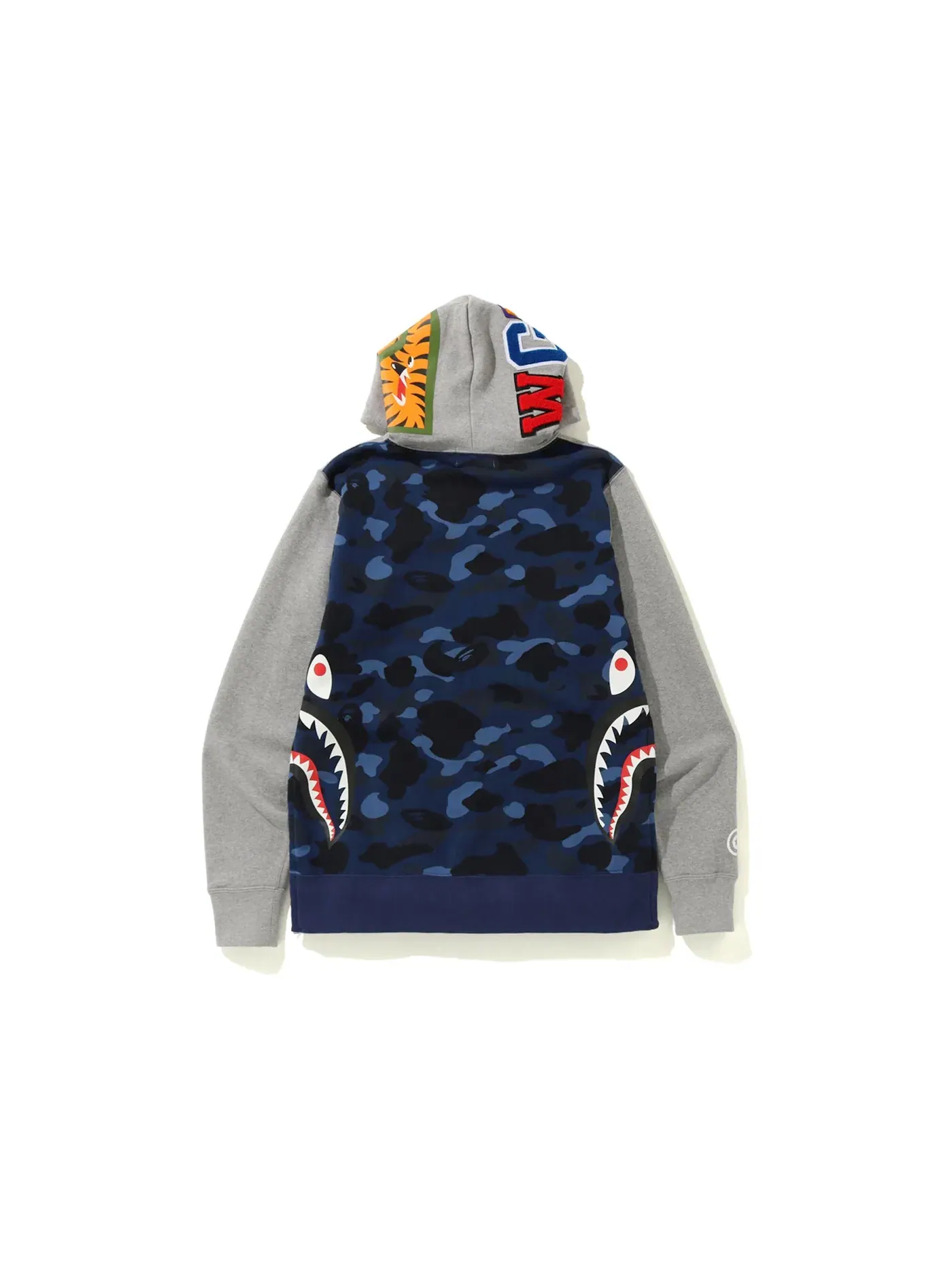 Мужской пуловер с принтом BAPE Hoodie — изображение 2 из 3, серый/синий
