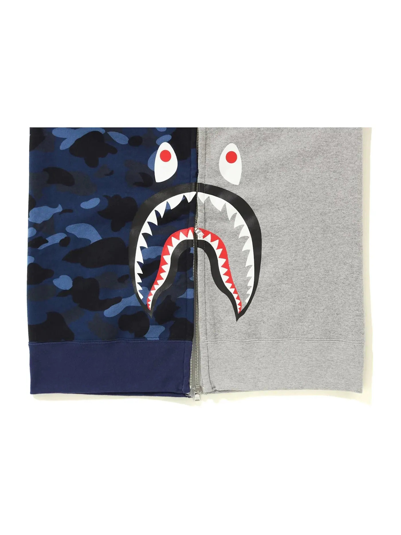 Мужской пуловер с принтом BAPE Hoodie — изображение 3 из 3, серый/синий