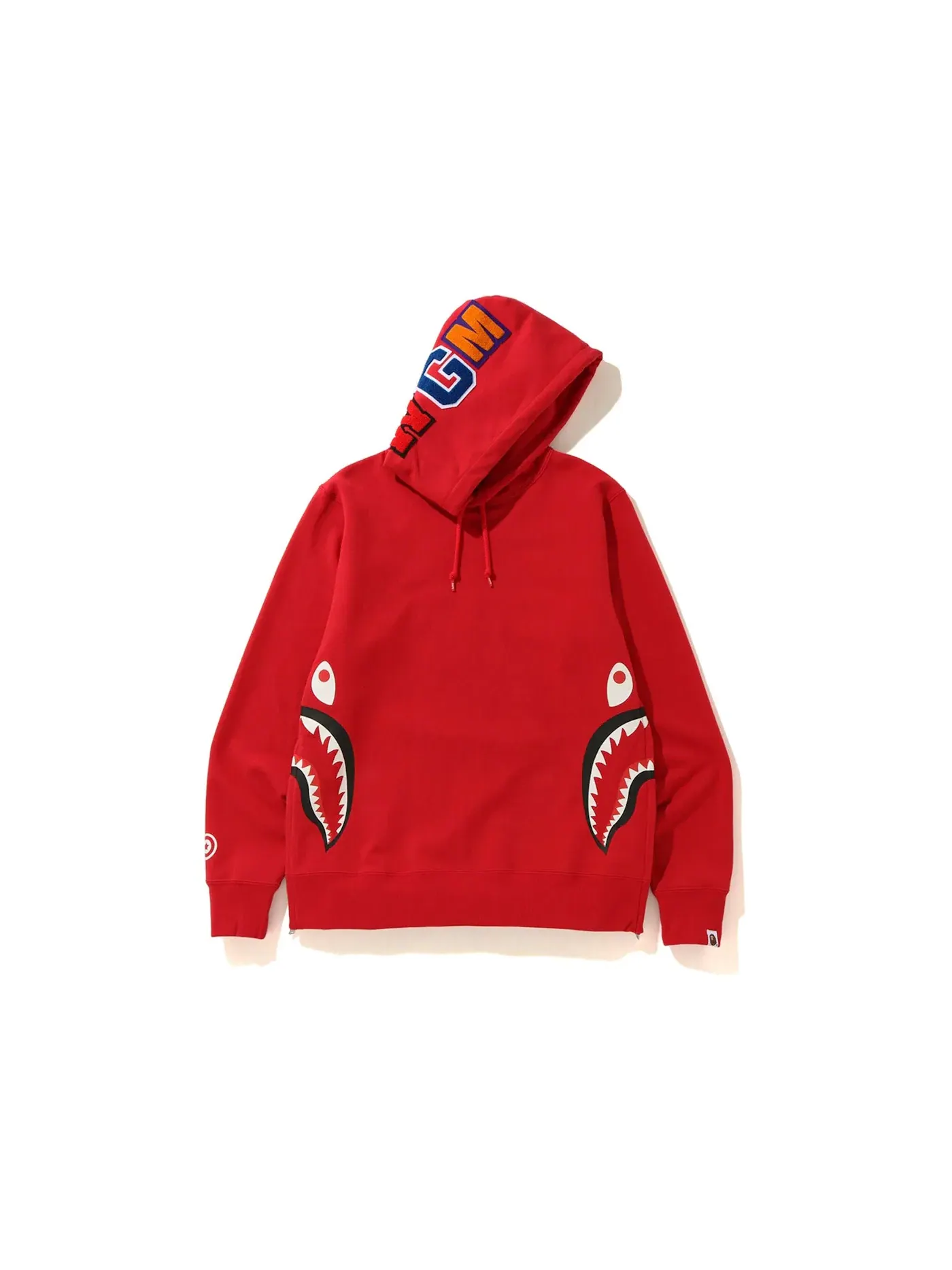 Мужской пуловер-худи с молнией с принтом Shark Wide BAPE — изображение 1 из 3, красный/красный
