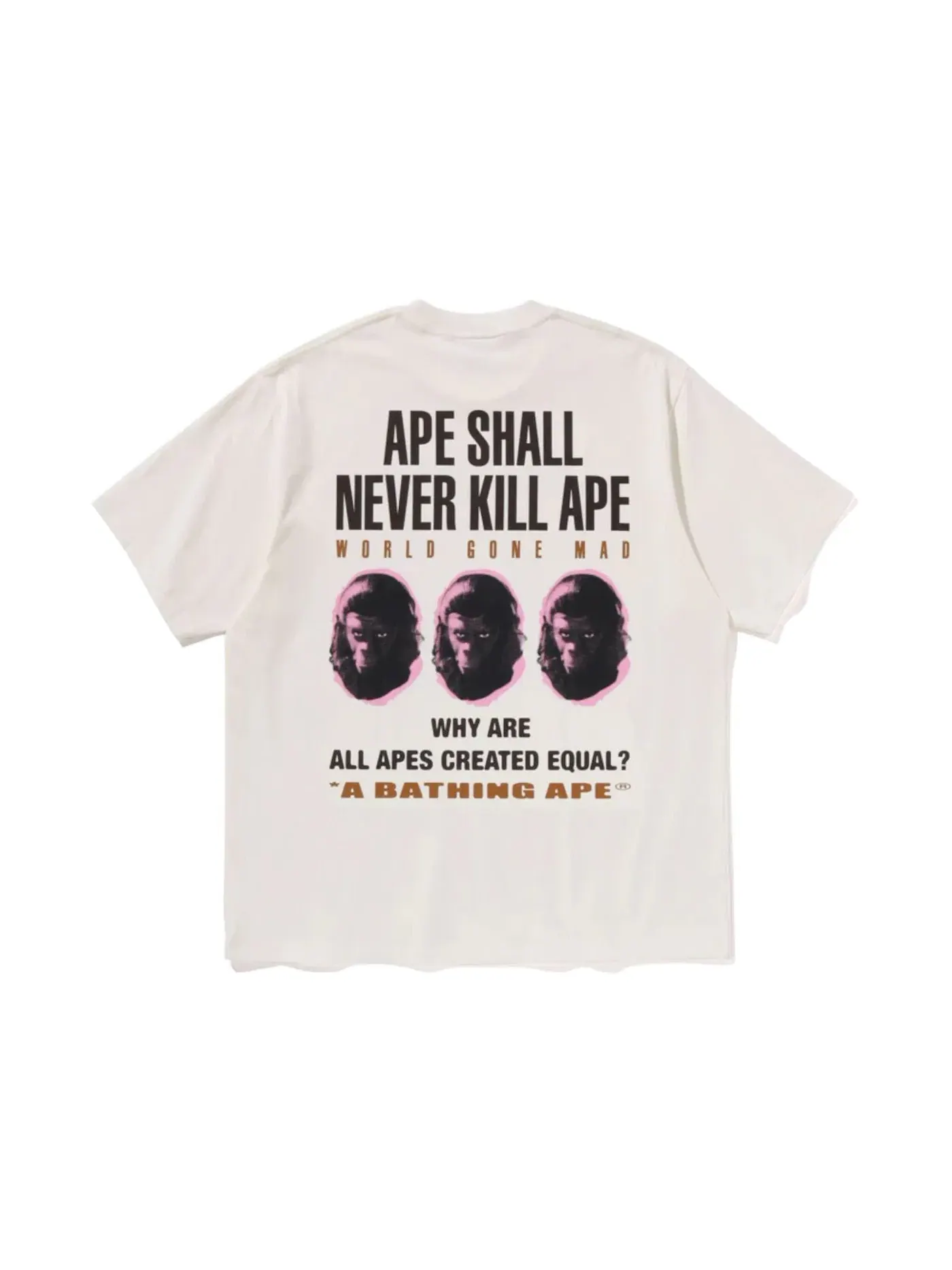 Мужская футболка свободного кроя с принтом BAPE Tee BAPE — изображение 1 из 2, белый