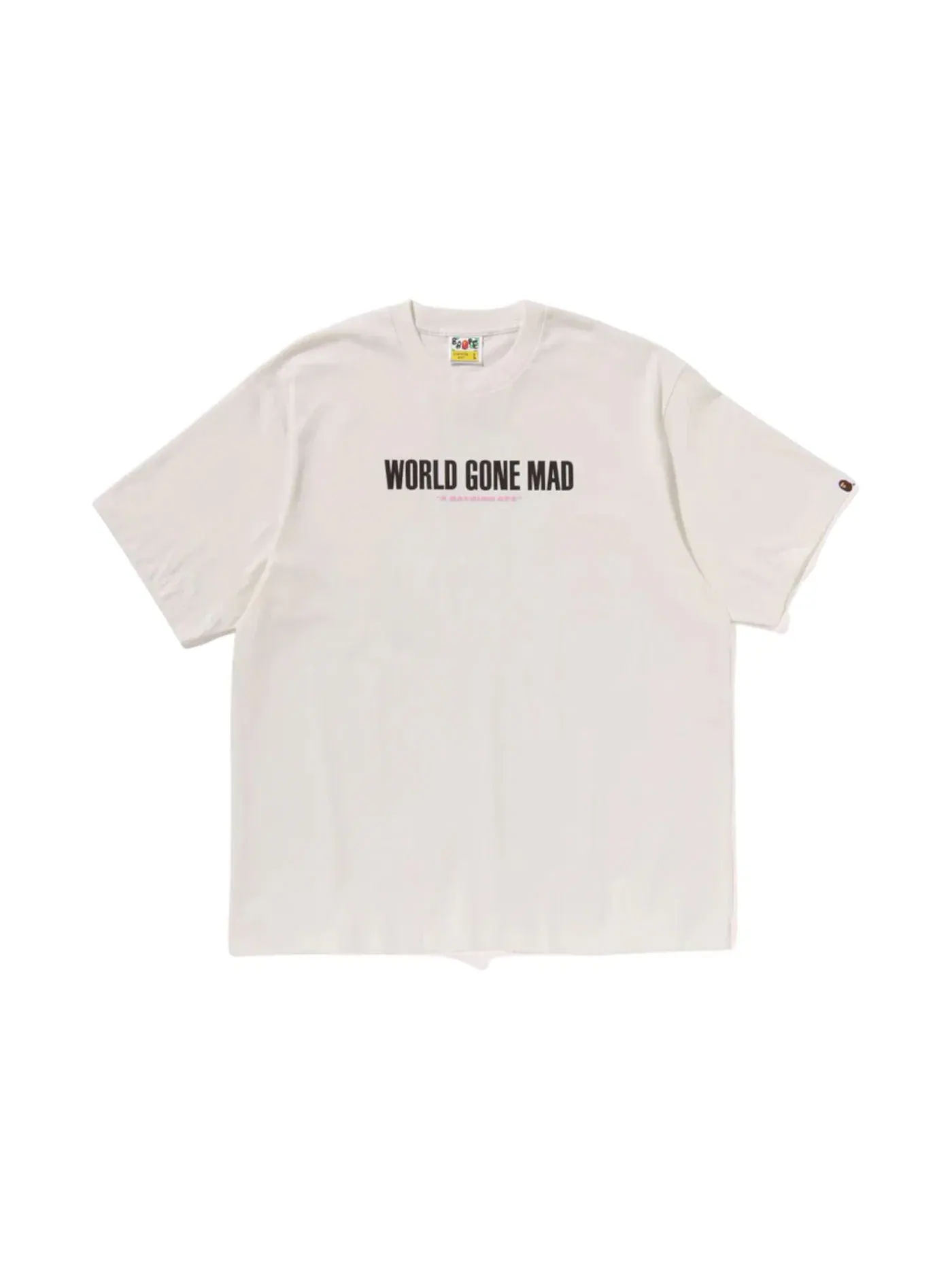 Мужская футболка свободного кроя с принтом BAPE Tee BAPE — изображение 2 из 2, белый