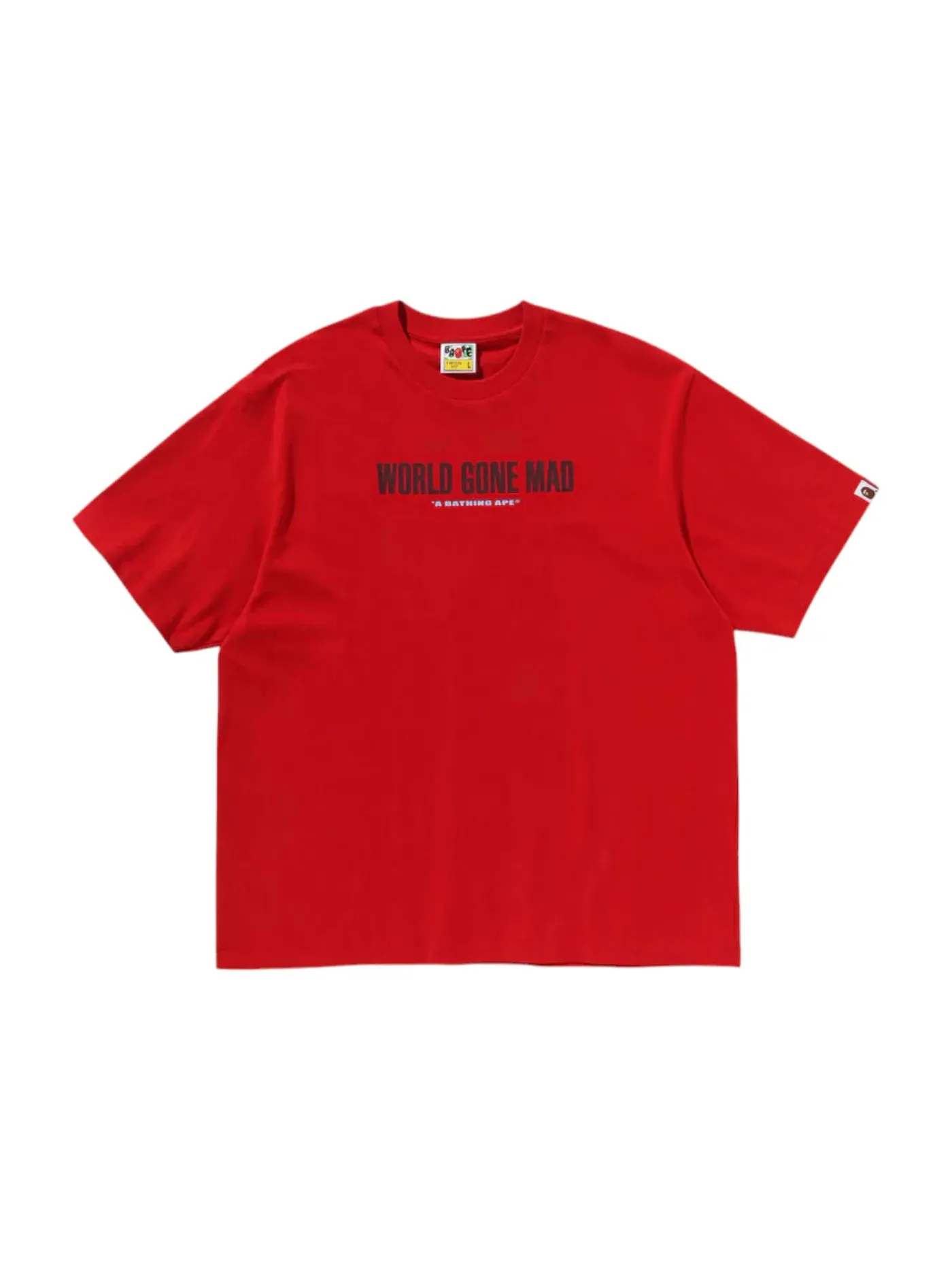 Мужская футболка свободного кроя с принтом BAPE Slogan Tee BAPE — изображение 2 из 2, красный
