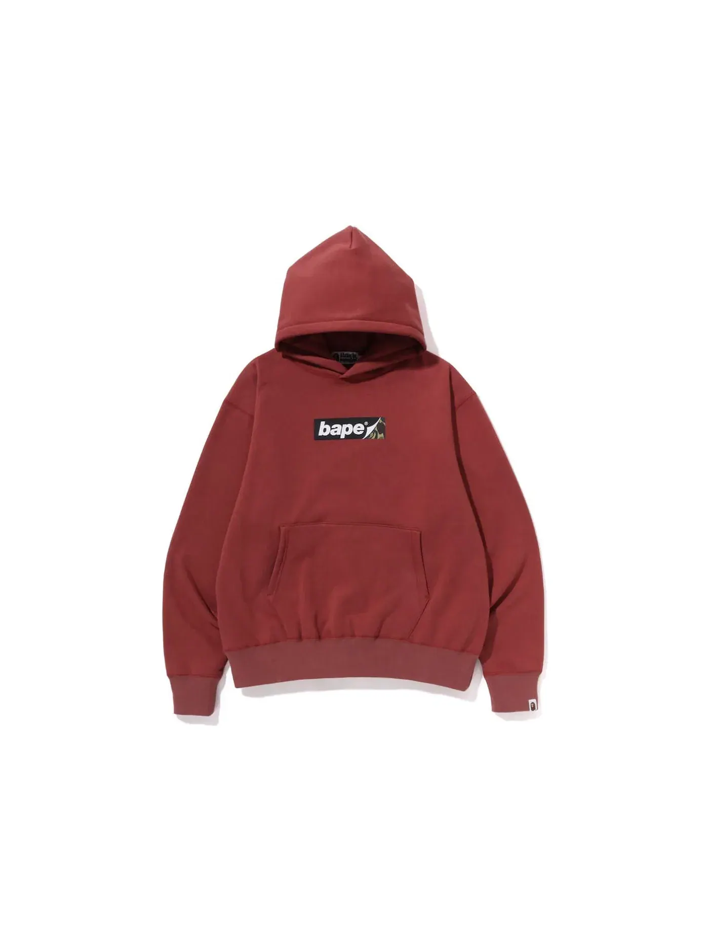 Мужская худи свободного кроя Smooth Logo BAPE — изображение 1 из 2, бордовый