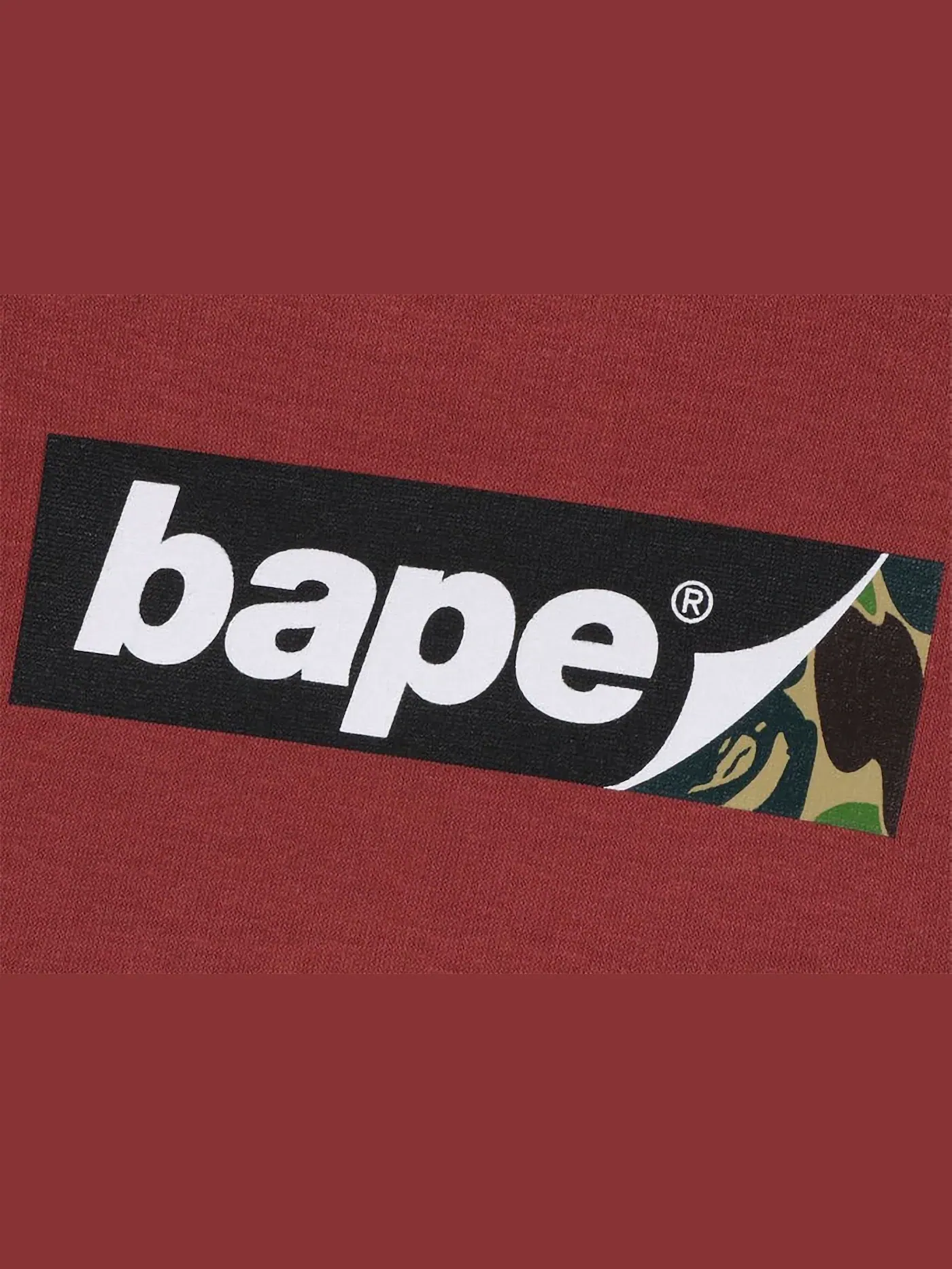 Мужская худи свободного кроя Smooth Logo BAPE — изображение 2 из 2, бордовый