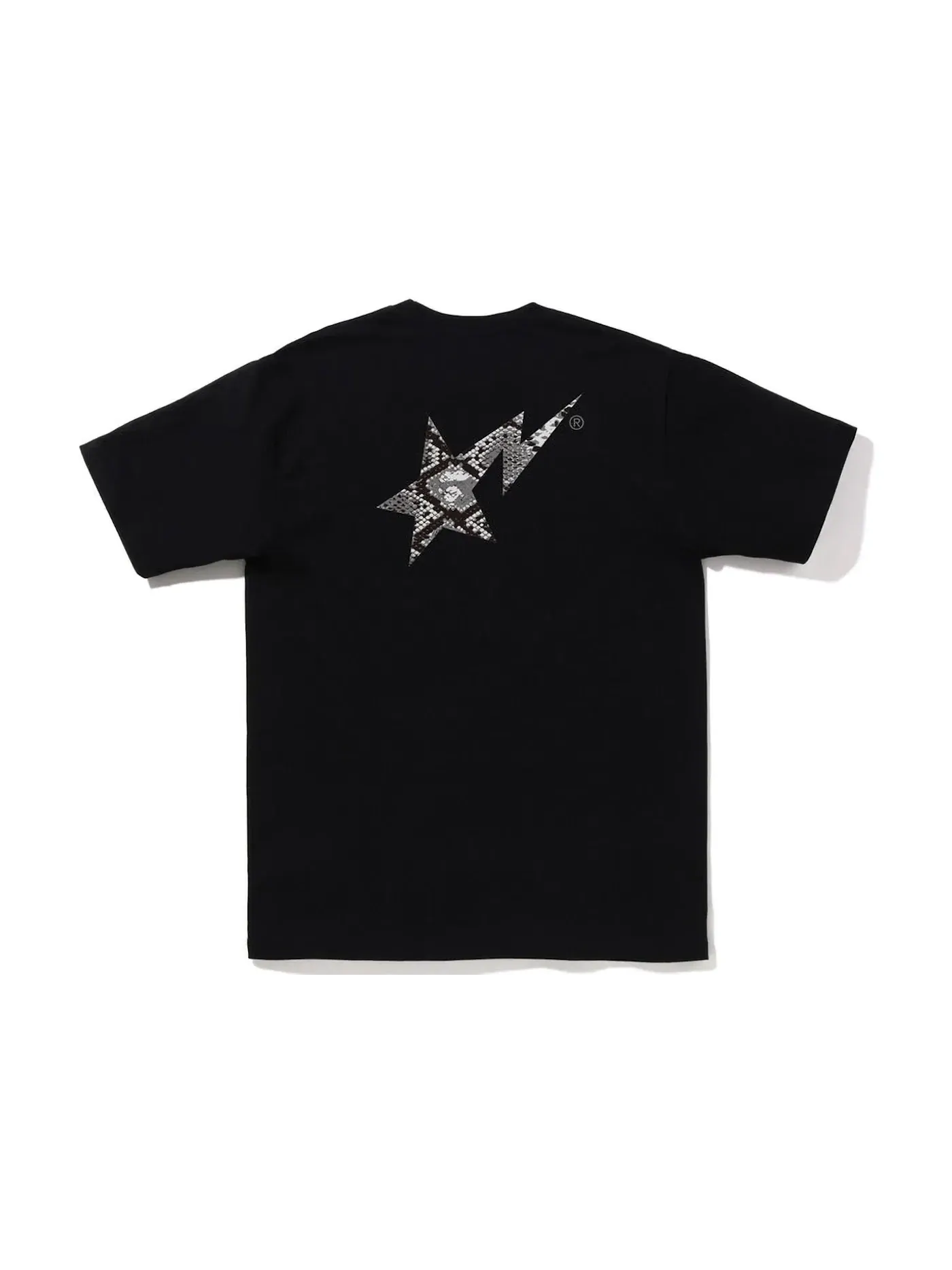 Мужская футболка с принтом BAPE Snake BAPE Sta Logo Tee — изображение 2 из 2, черный серый