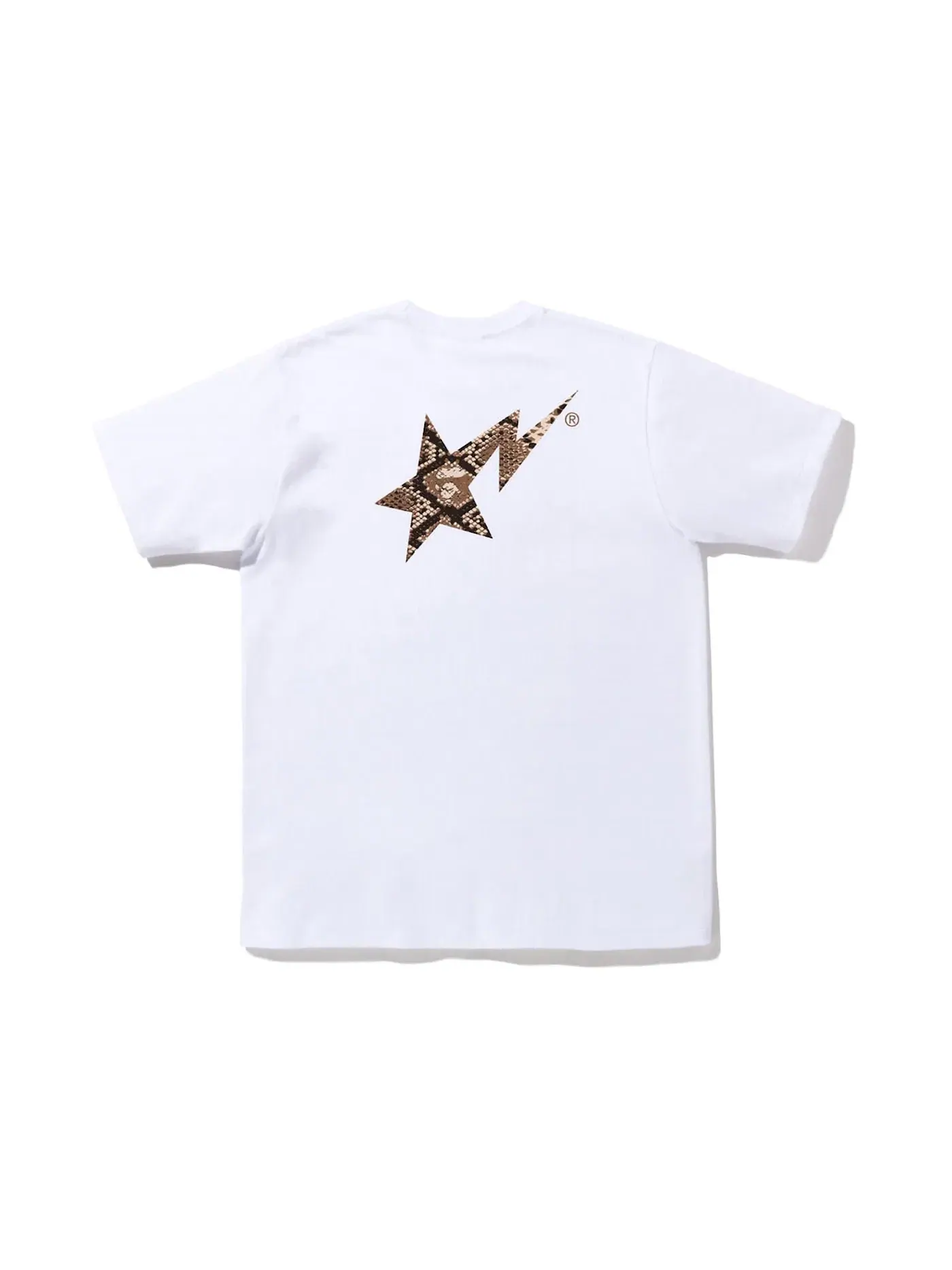 Мужская футболка с принтом BAPE Snake BAPE Sta Logo Tee — изображение 2 из 2, белый бежевый