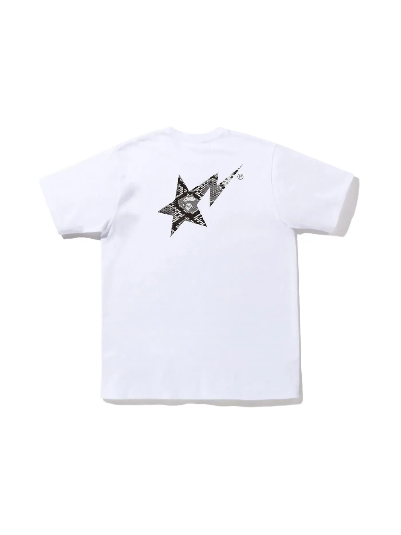 Мужская футболка с принтом BAPE Snake BAPE Sta Logo Tee BAPE — изображение 2 из 2, белый серый