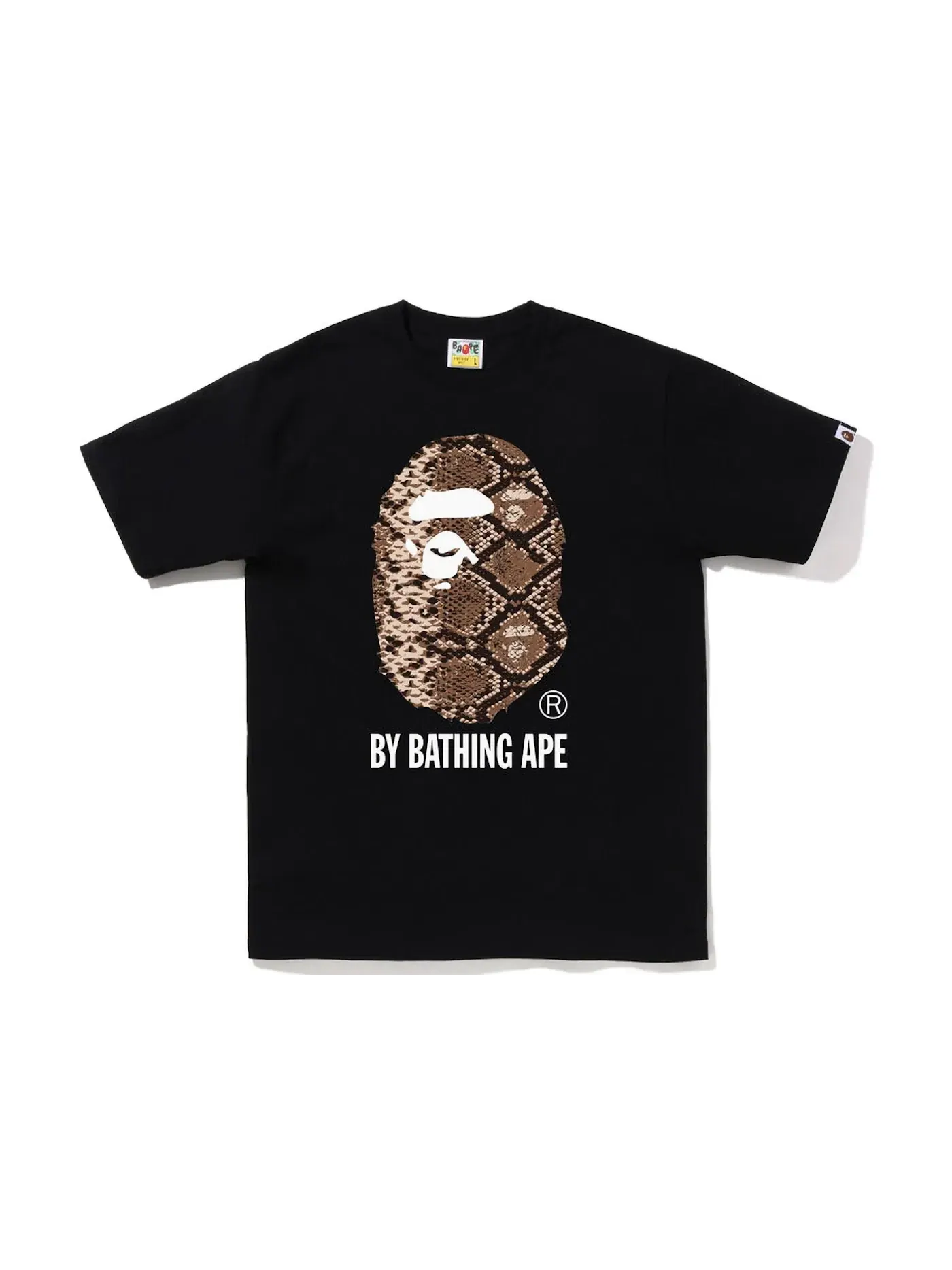 Мужская футболка с принтом Snake By Bathing Ape BAPE — изображение 1 из 1, черный бежевый