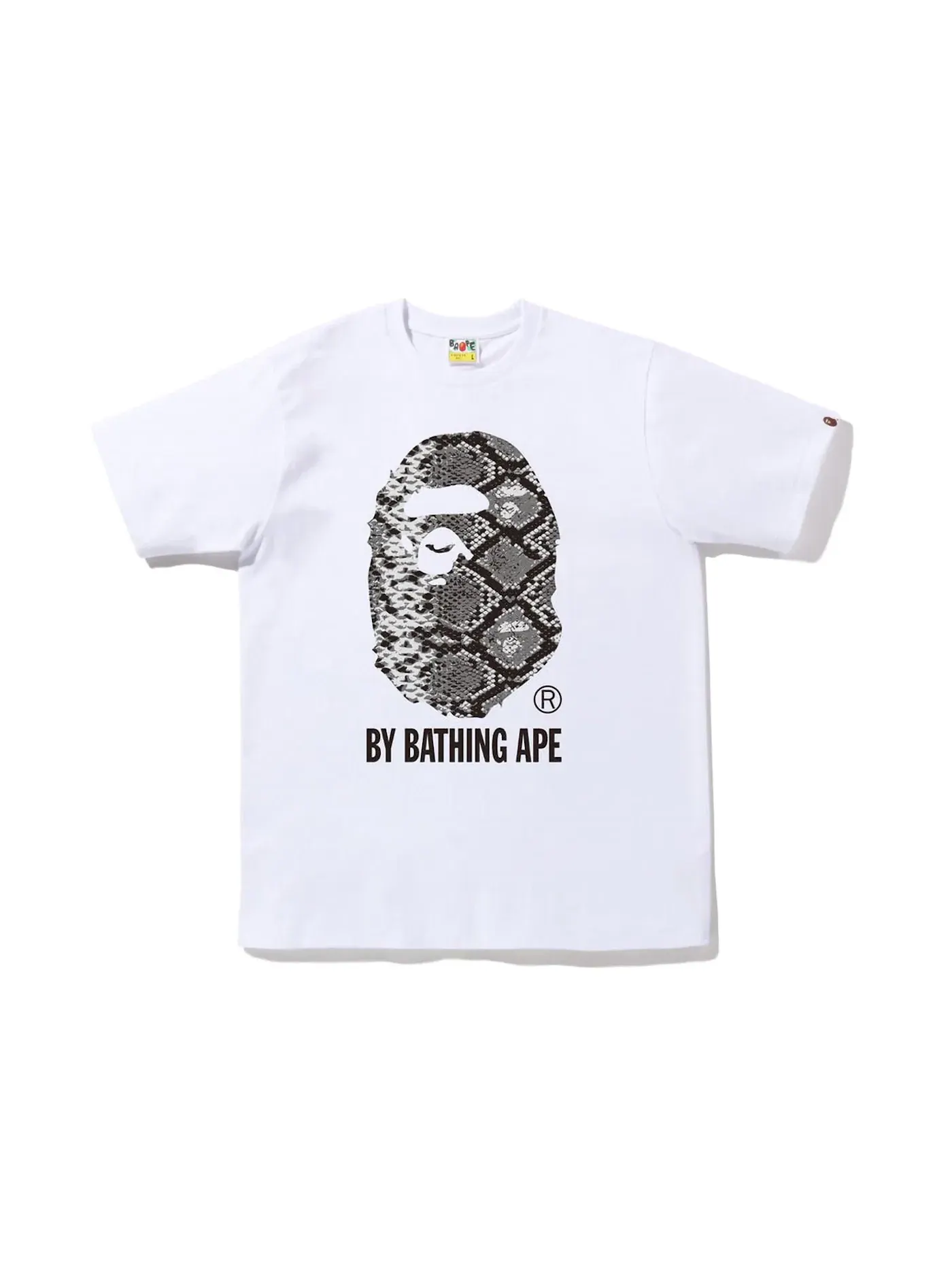 Мужская футболка с принтом Tee BAPE — изображение 1 из 1, белый серый