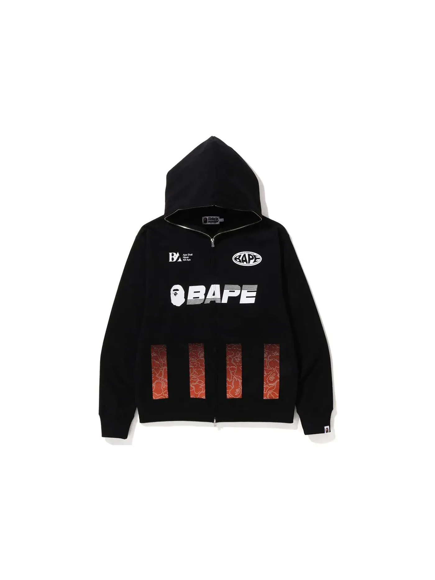 Мужская худи свободного кроя с принтом Soccer Game BAPE — изображение 1 из 2, черный