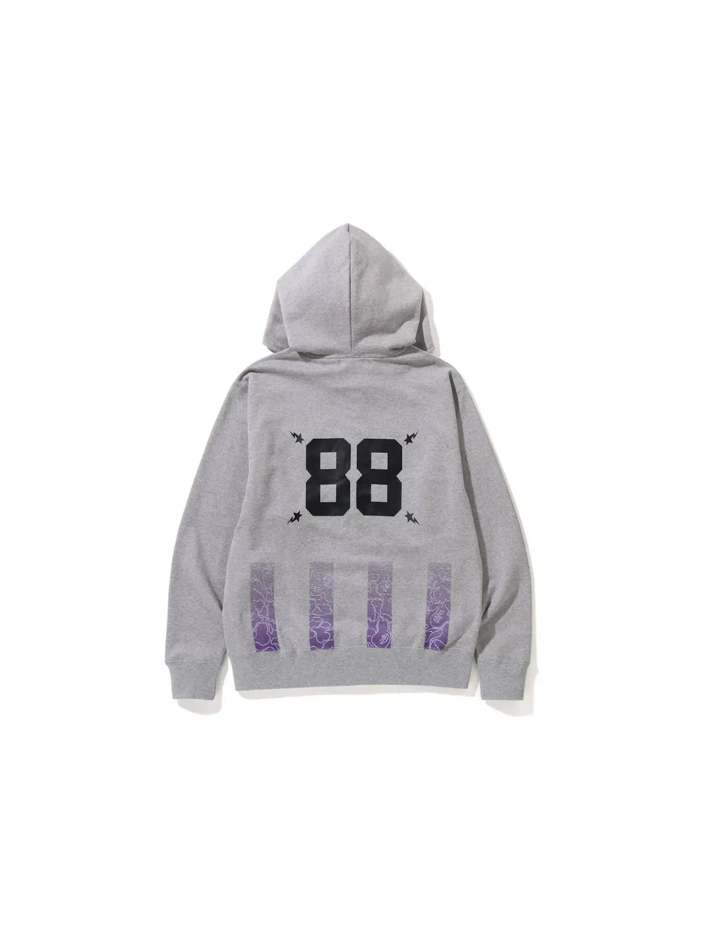 Мужская худи с принтом Soccer Game Graphic Relaxed Fit Full Zip BAPE — изображение 2 из 2, серый